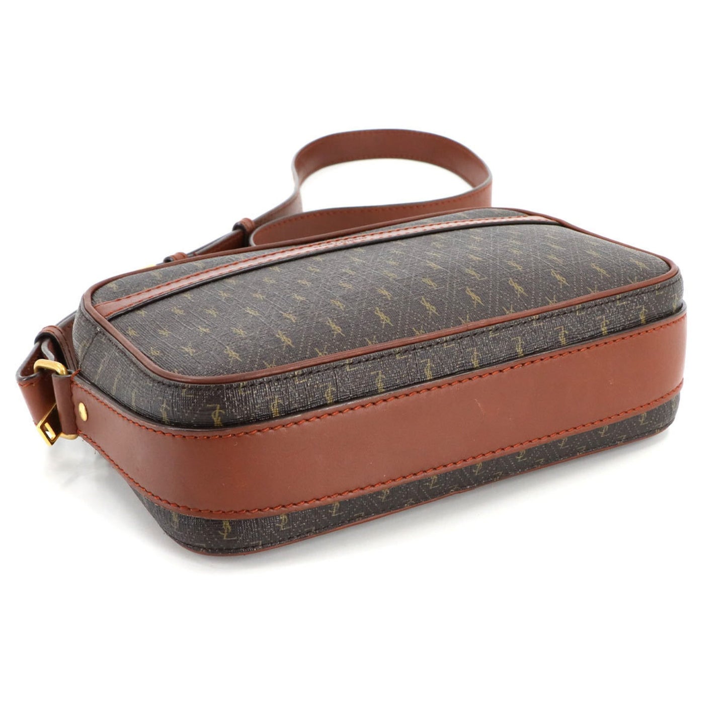 Saint Laurent Le Monogram Camera Shoulder Bag In Brown Leather