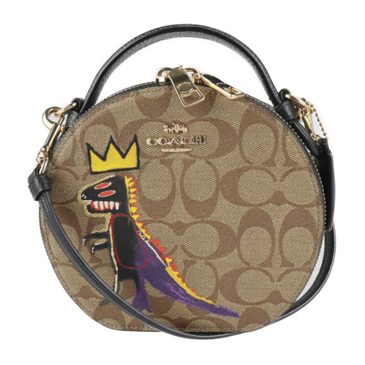 Coach Basquiat Canteen Crossbody Signature Handbag C5658 Leather Khaki Multicolor Shoulder Bag