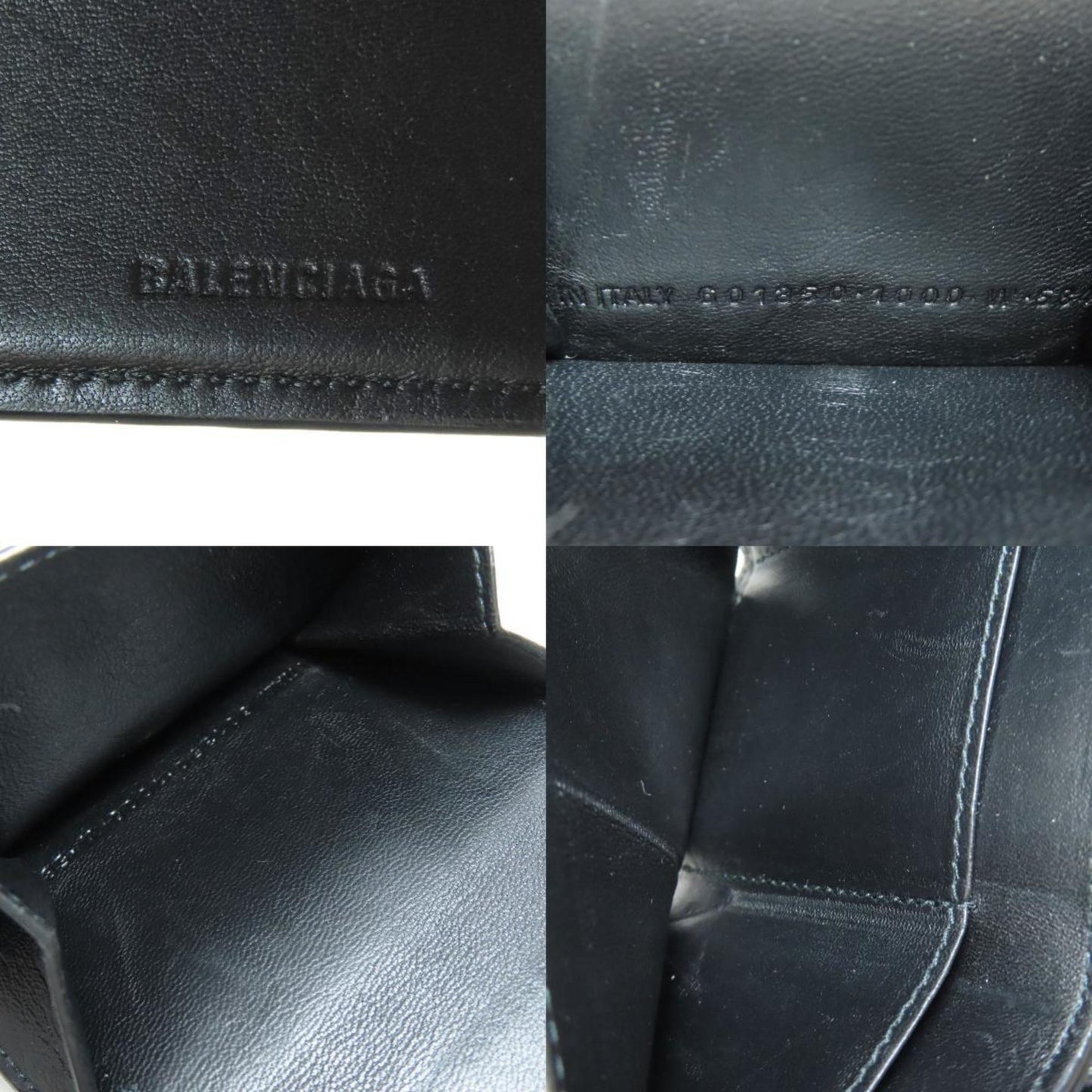 Balenciaga Tri-Fold Wallet Embossed Bi-Fold Leather
