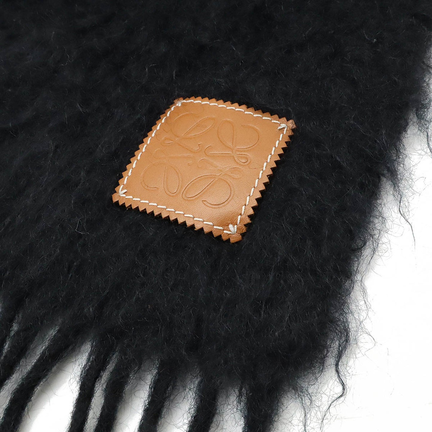 Loewe Anagram Scarf Shawl 50% Mohair 48% Wool 2% Nylon Black