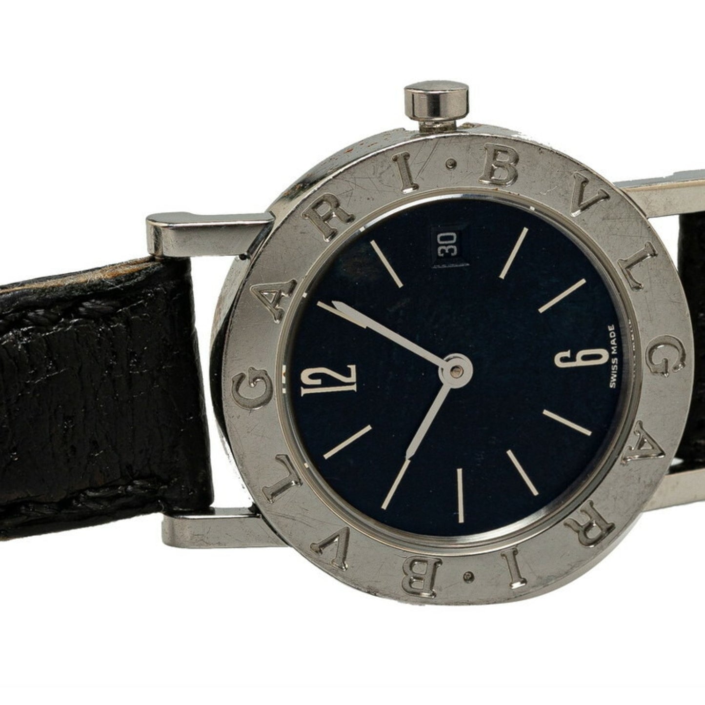 Bvlgari Watch Bb26Sld Quartz Black Dial Stainless