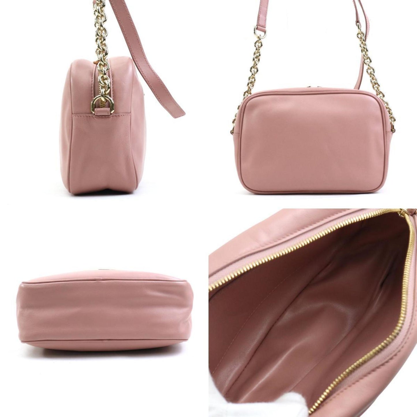 Salvatore Ferragamo Shoulder Bag Gancini Leather Pink