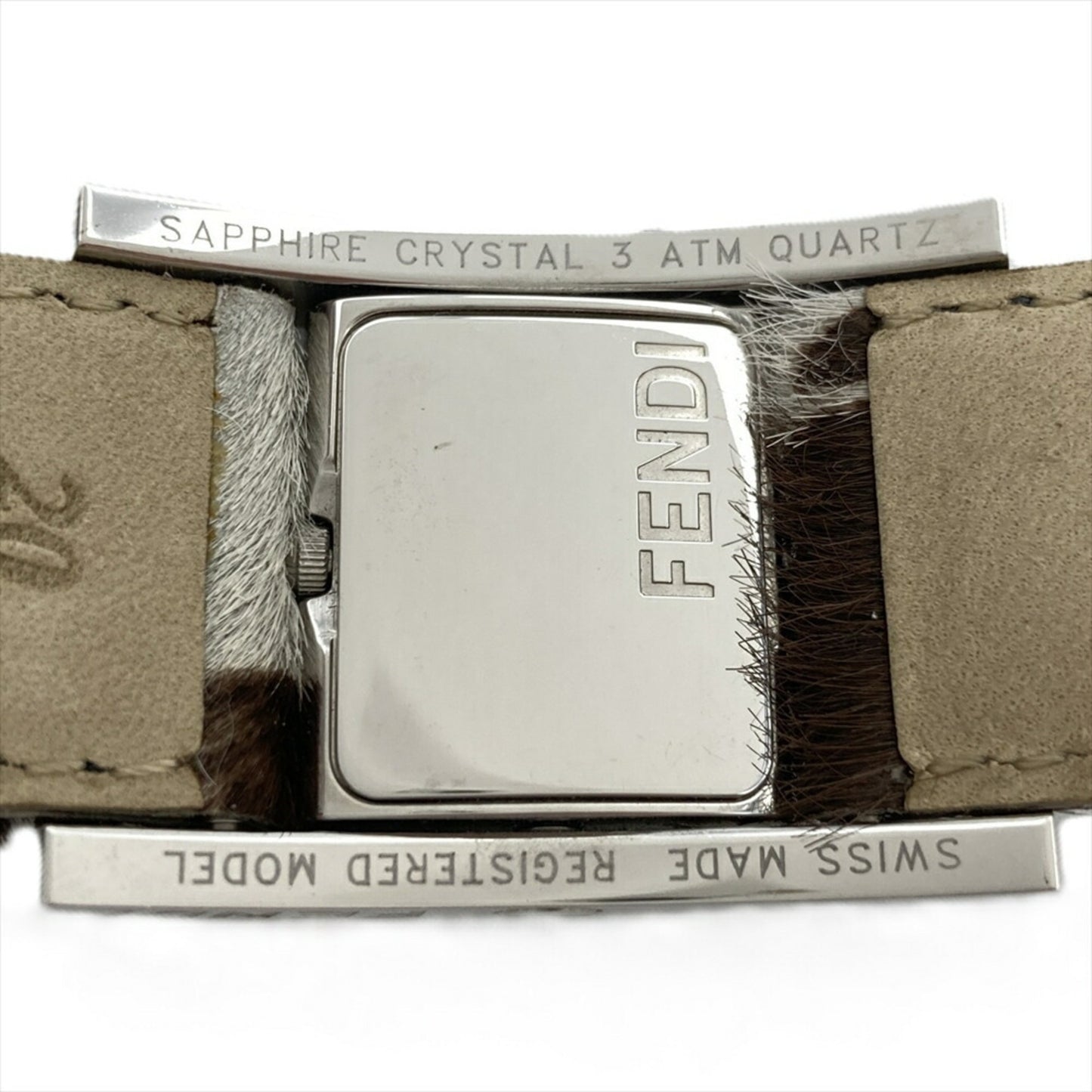 Fendi F5000 Gyro Watch Quartz Red Dial Pony Leather Belt