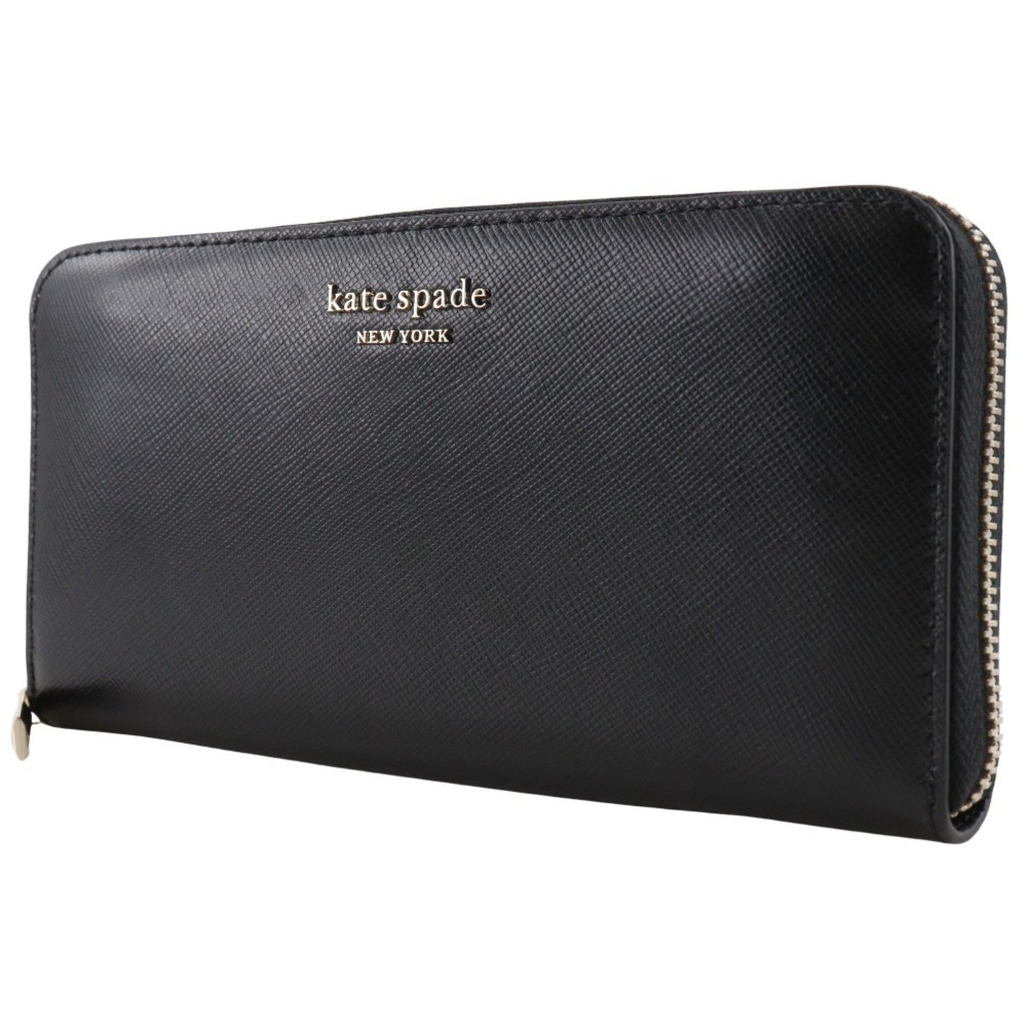 Kate Spade Spencer Round Long Wallet Pwr00281 Leather Black Zip Around