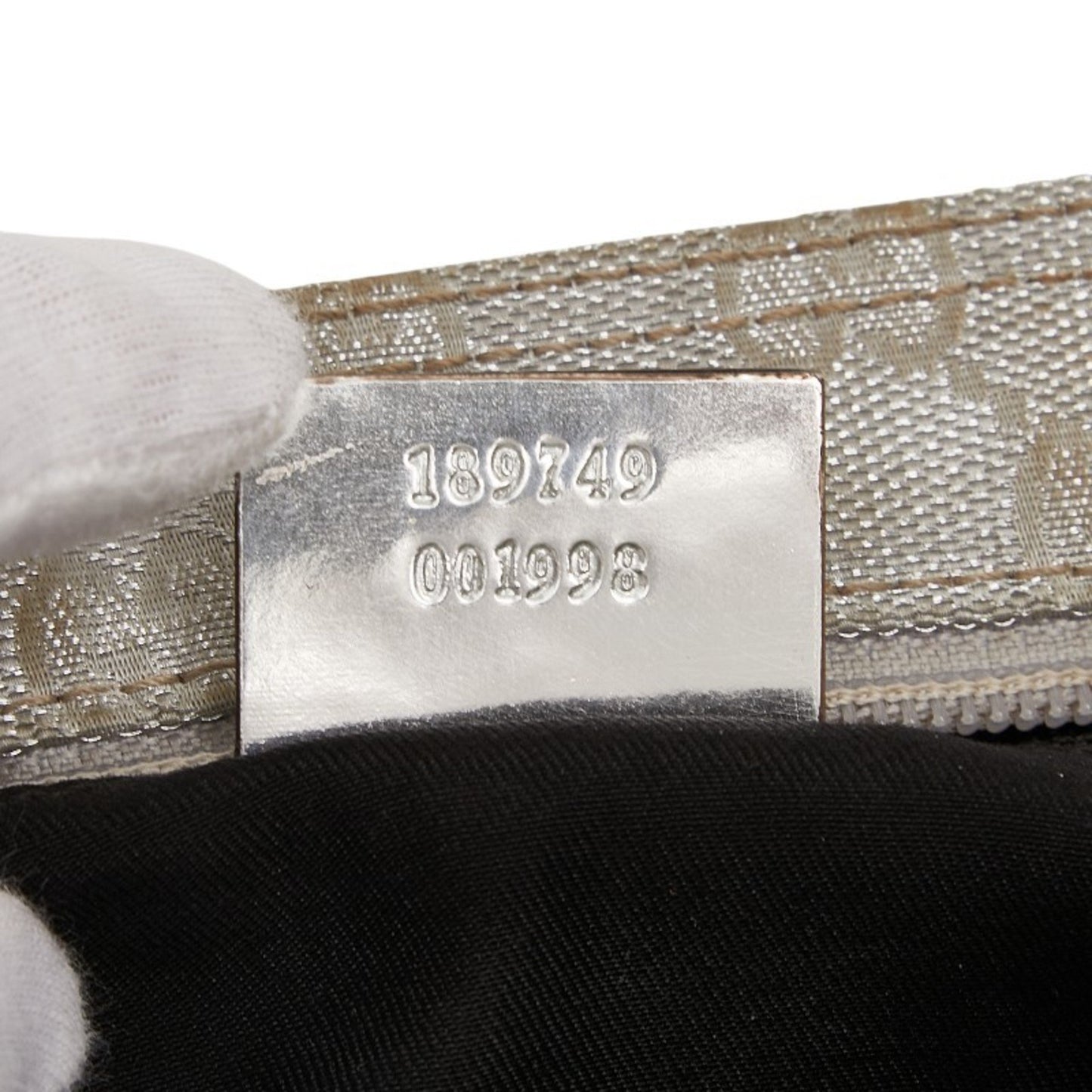 Gucci Gg Canvas Sherry Line Crossbody Shoulder Bag 189749 Silver Leather