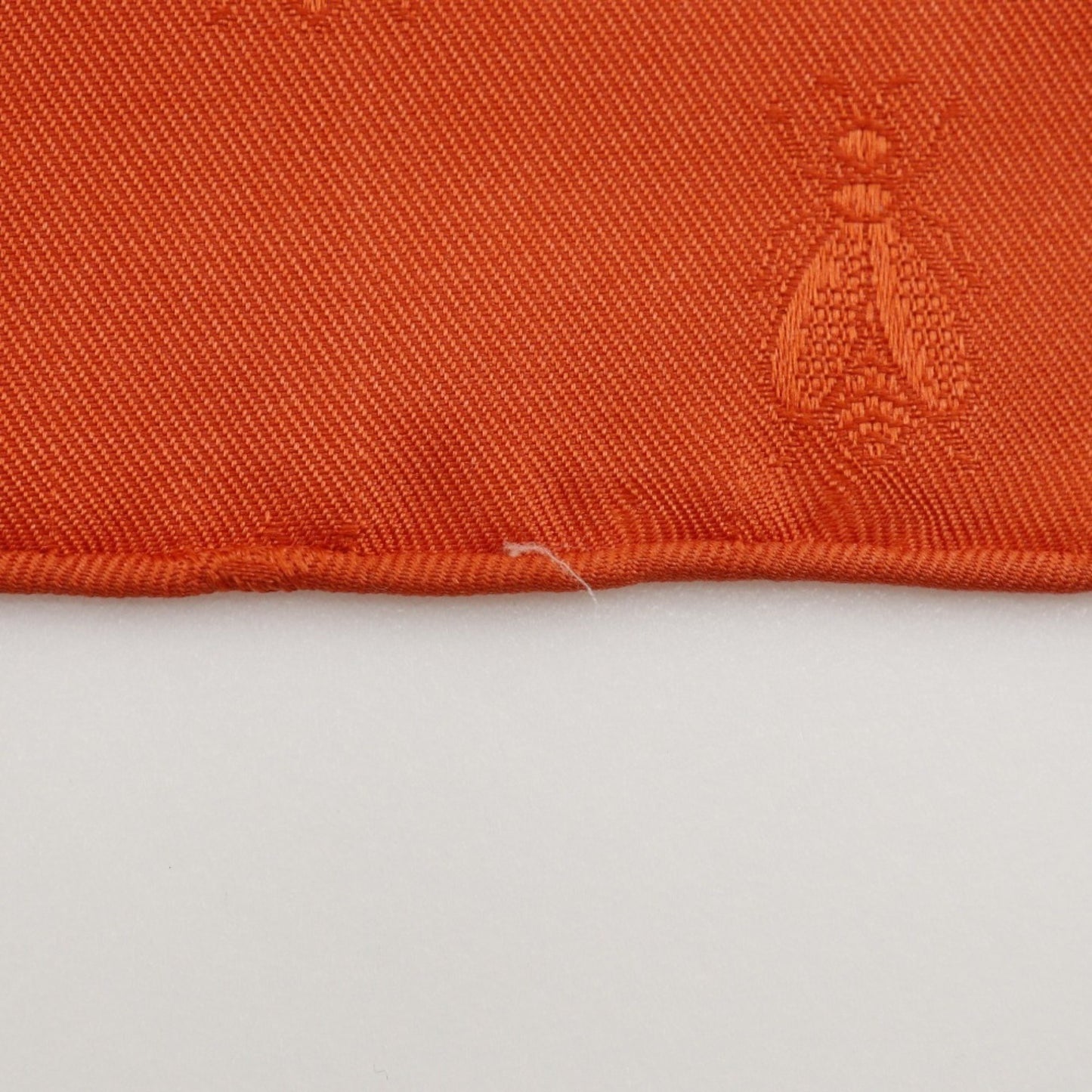 Hermes Carree90 Scarf Muffler Napoleon Silk White/Orange