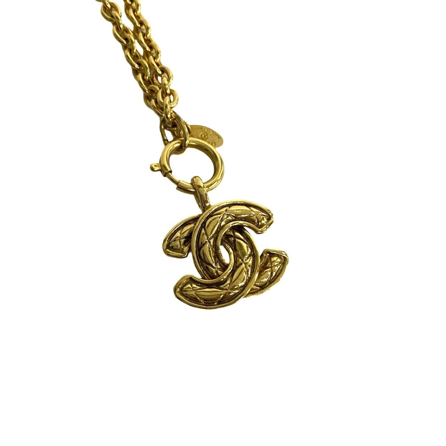 Chanel Coco Mark Motif Gp Chain Necklace Pendant Accessory Gold 156-9