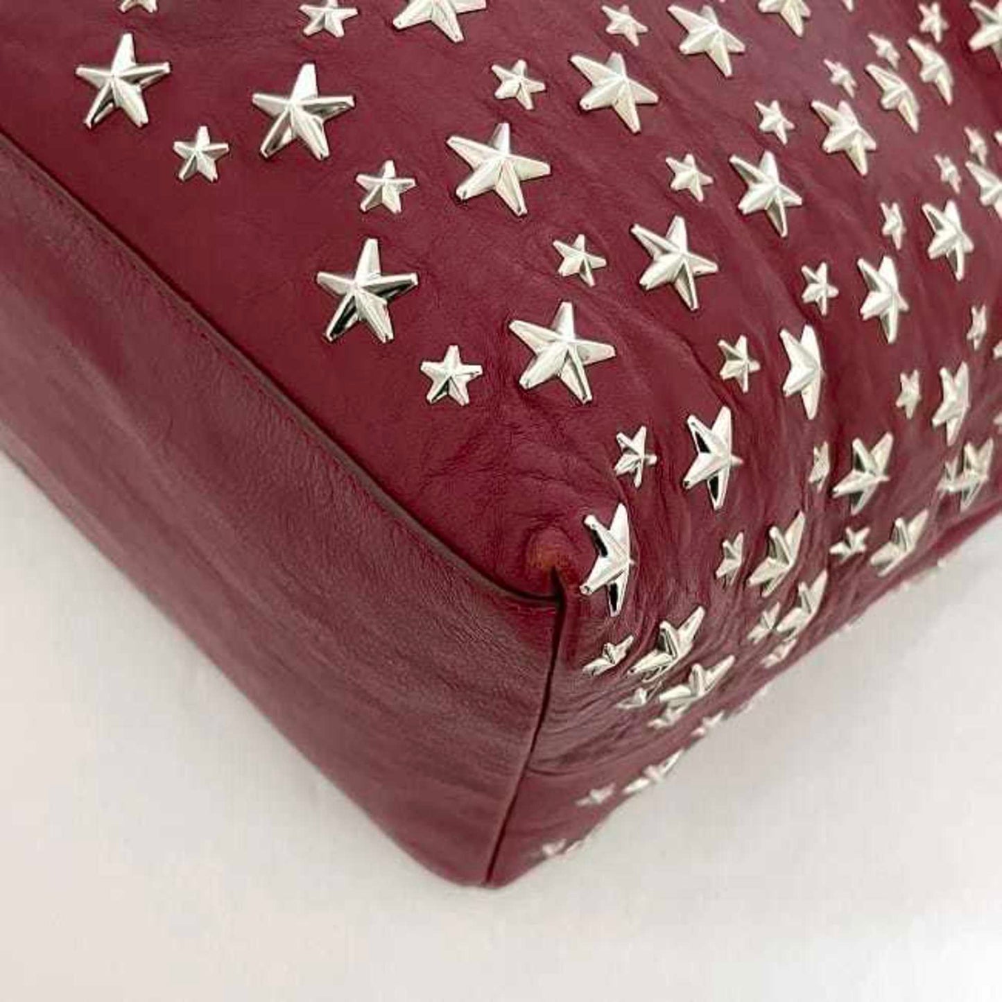 Jimmy Choo Tote Bag Ec-22980 Red Star Studs Leather Jimmy Choo A4