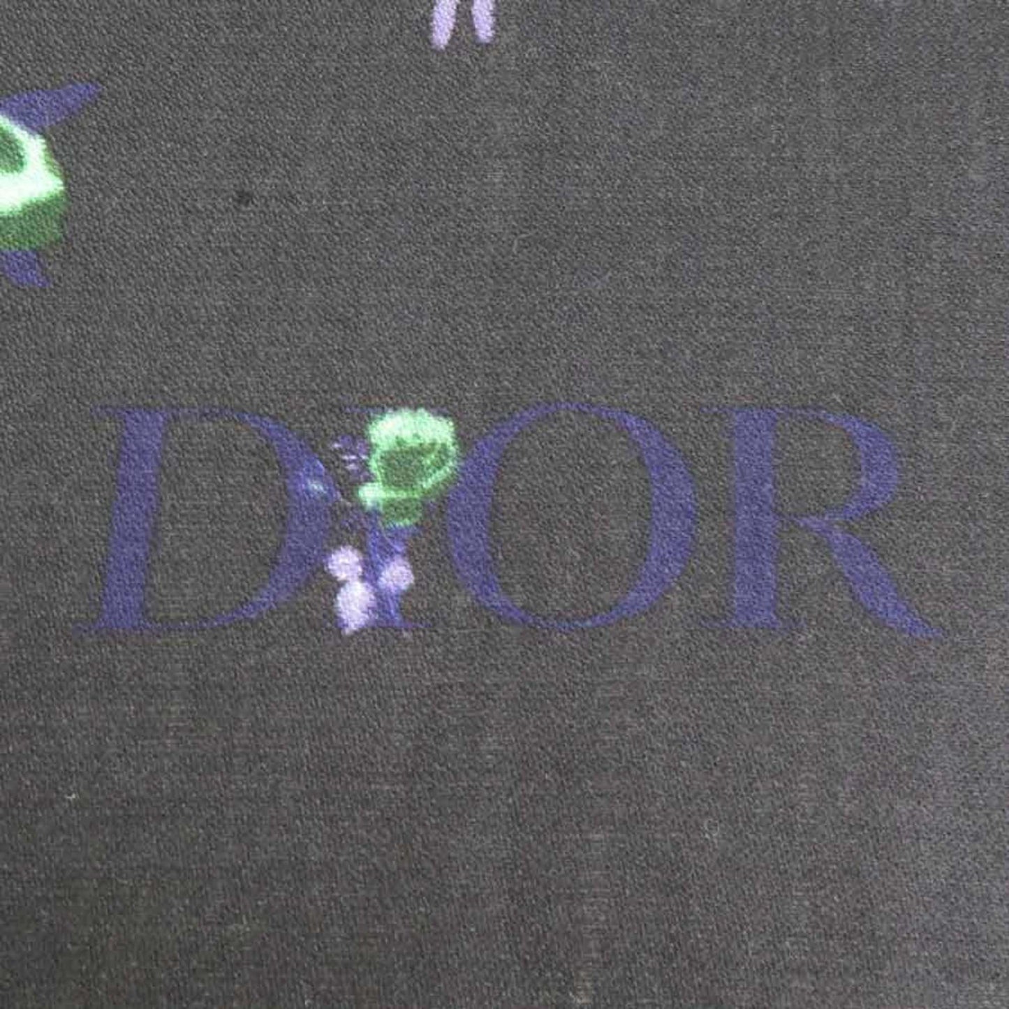 Christian Dior Shawl Scarf Muffler Wool Silk Black Green Purple