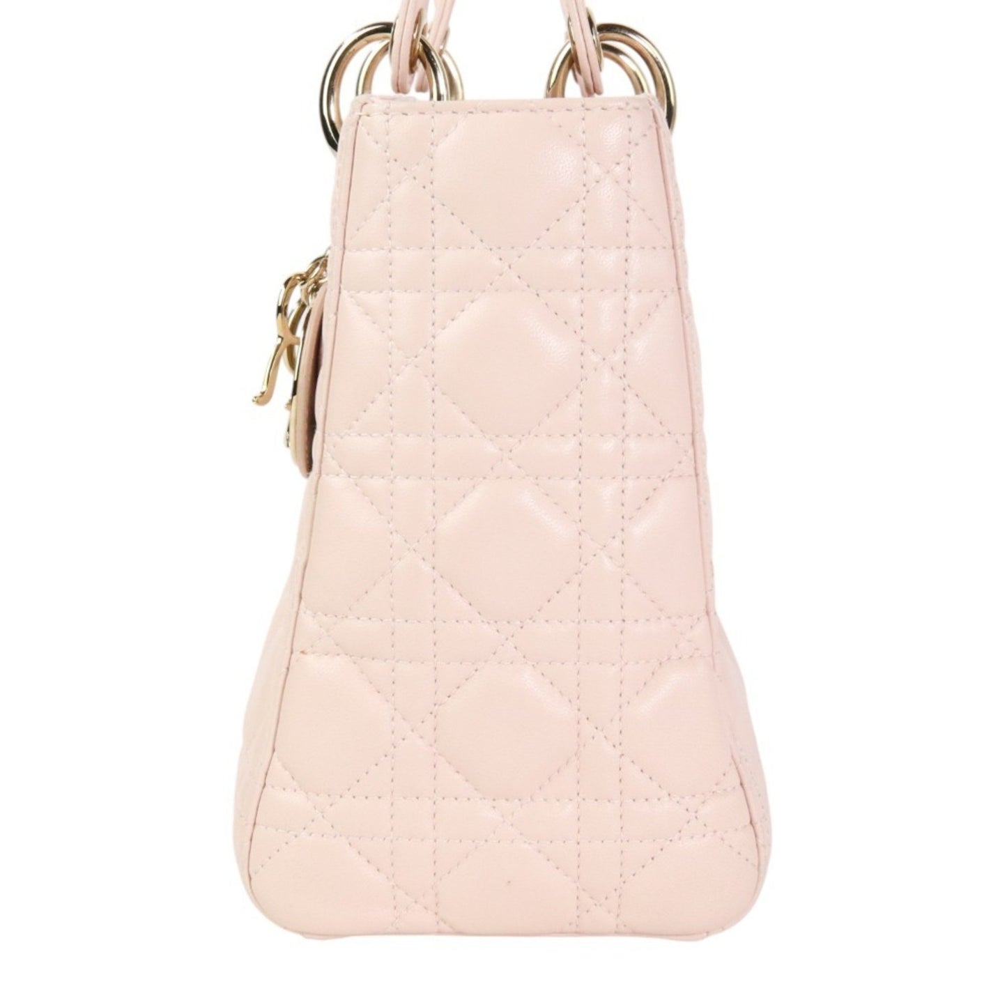 Christian Dior Lady Cannage 2Way Handbag Shoulder Bag Cal44550 Pink