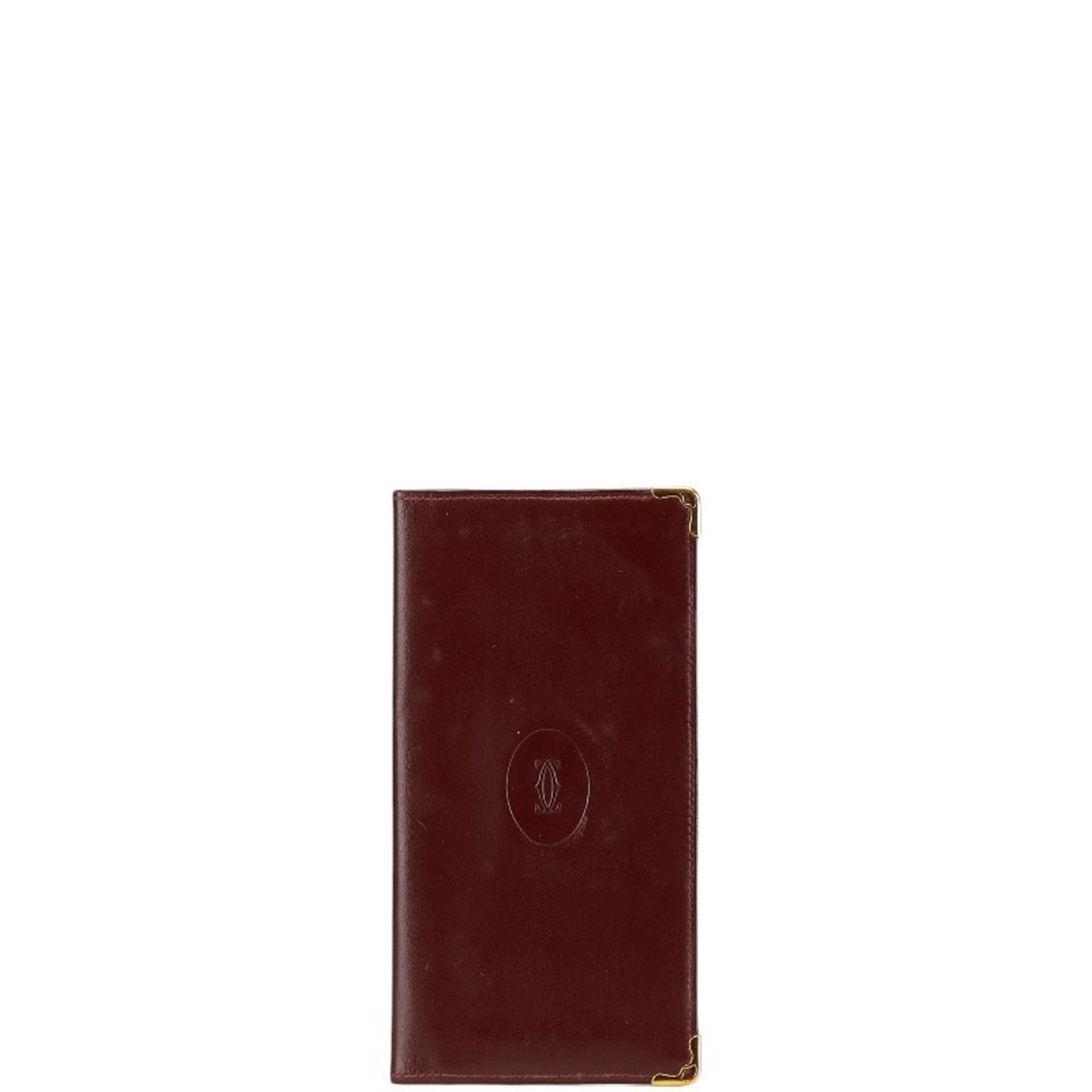 Cartier Must Line Long Wallet Wine Red Leather