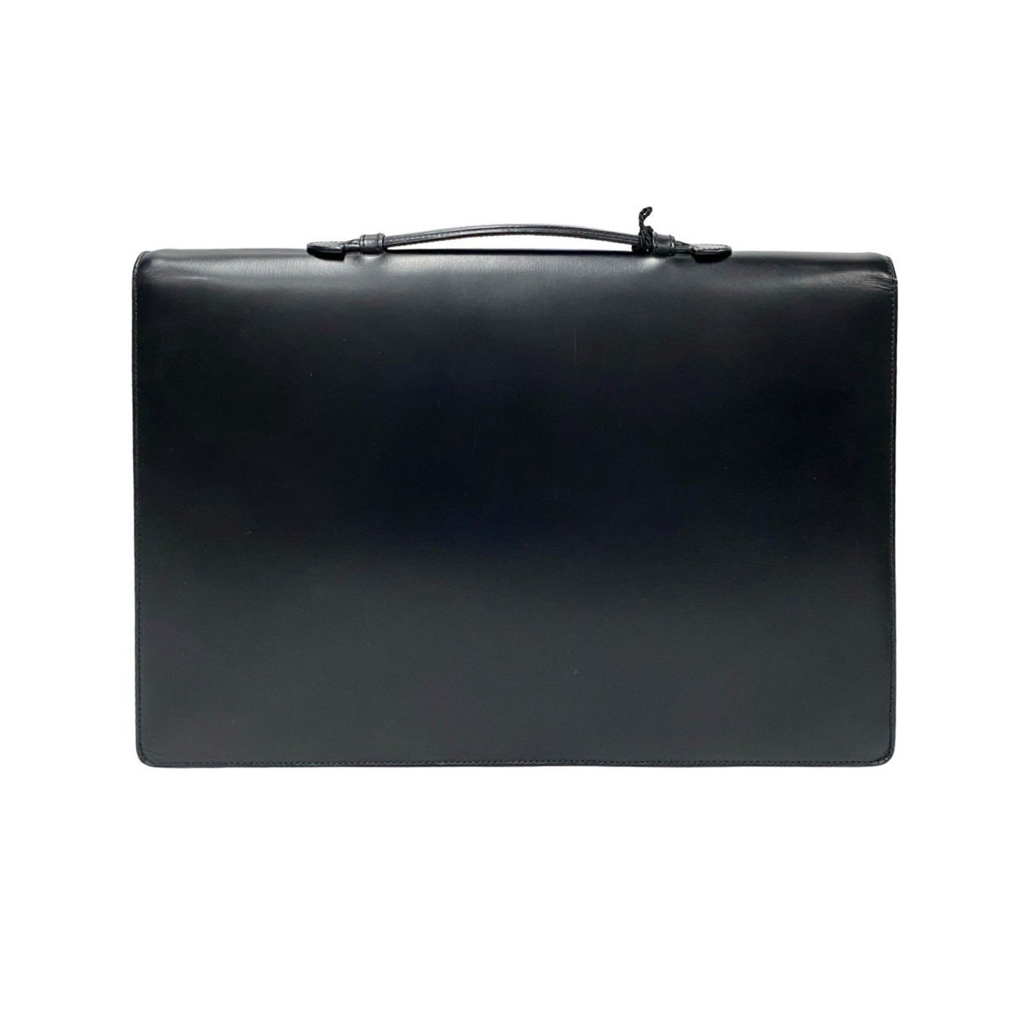 Loewe Anagram Logo Leather Genuine 2-Way Business Bag Handbag Shoulder Black 86242