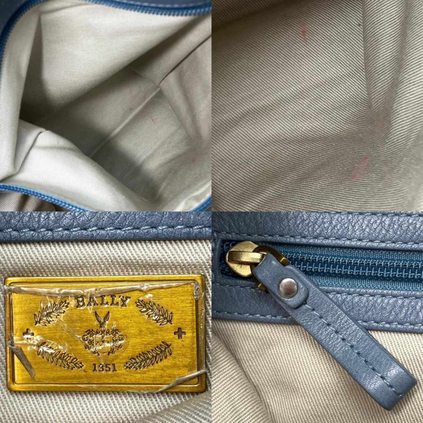 Bally Shoulder Bag Leather Light Blue