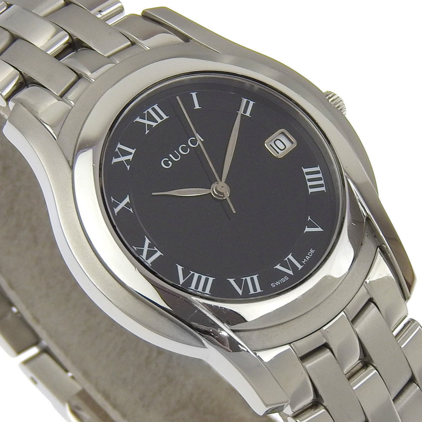 Gucci Gucci Watch 5500M Stainless Steel Quartz Analog Display Black Dial