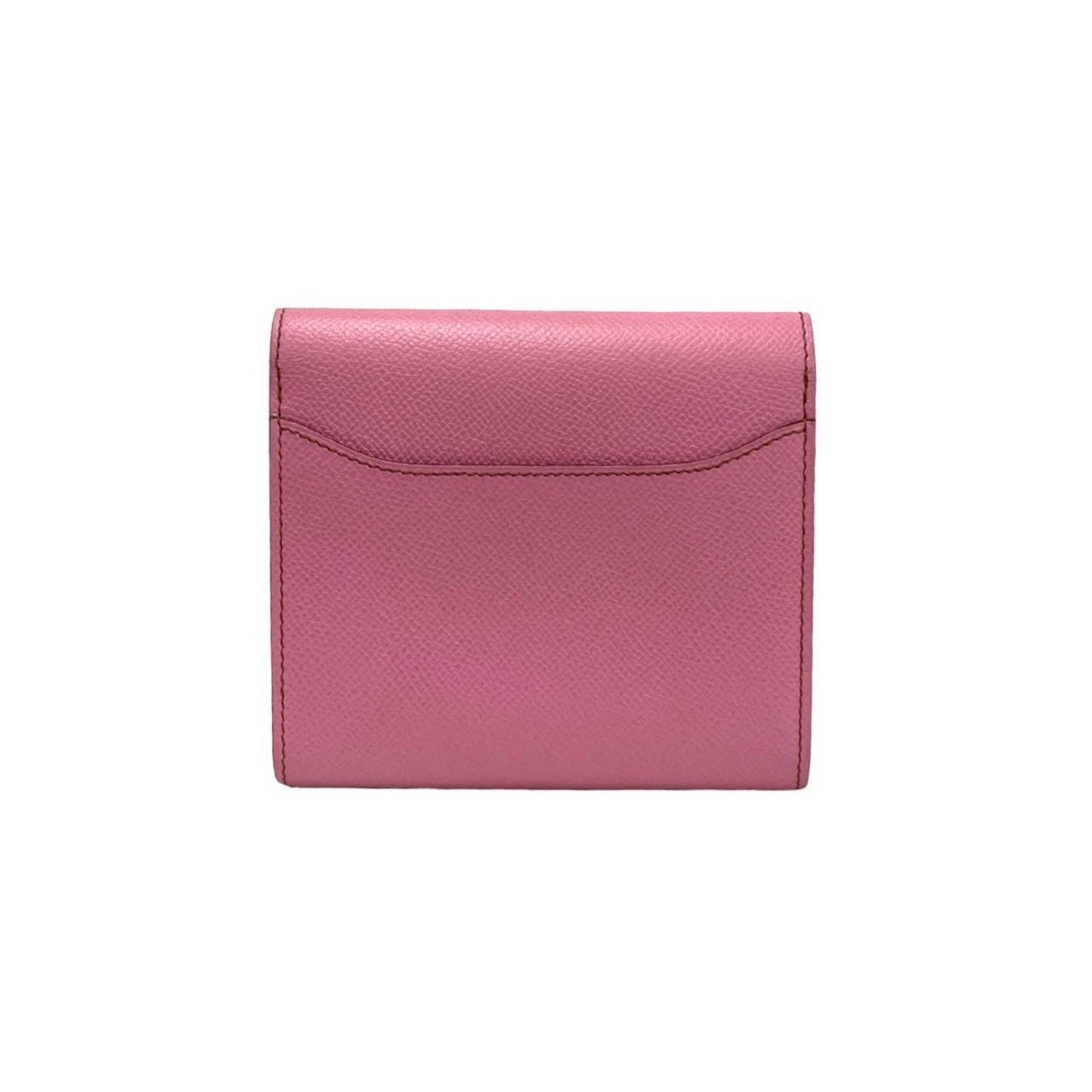 Hermes Constance Compact Epsom Leather Bi-Fold Mini Wallet In Rose Azalee 88789
