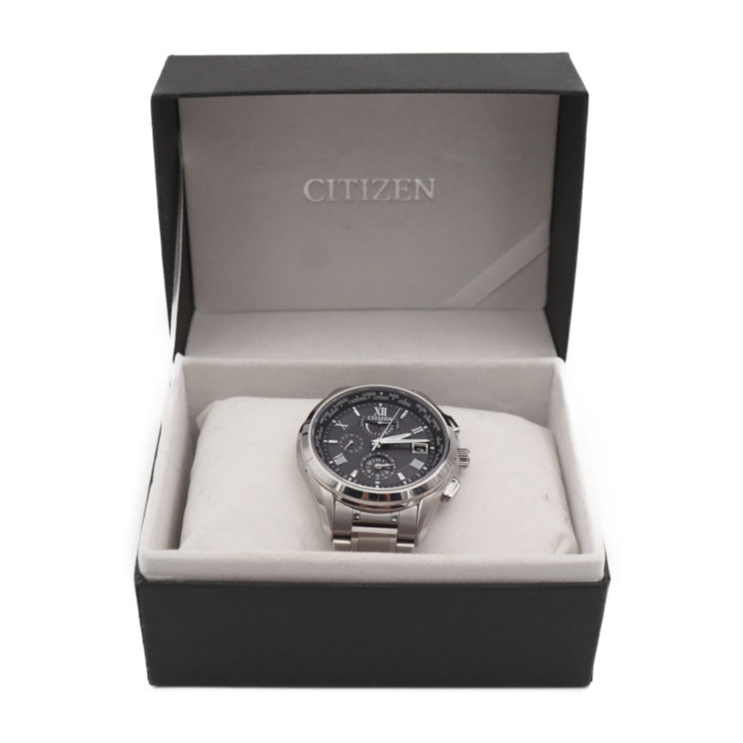 Citizen Citizen Exceed Exceed Watch H820-T023916 Titanium Silver Black Dial Eco Drive Solar Radio
