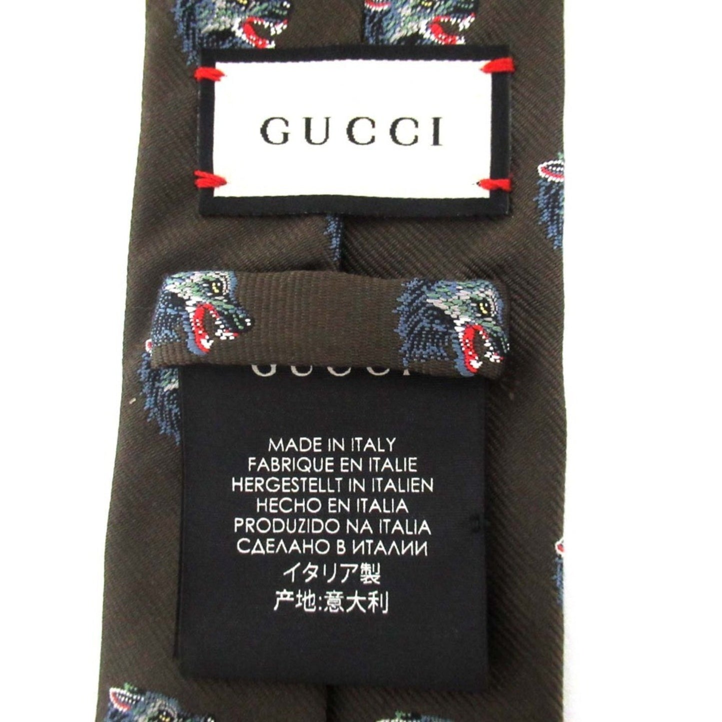 Gucci Michele-Era Wolf Jacquard Silk Tie