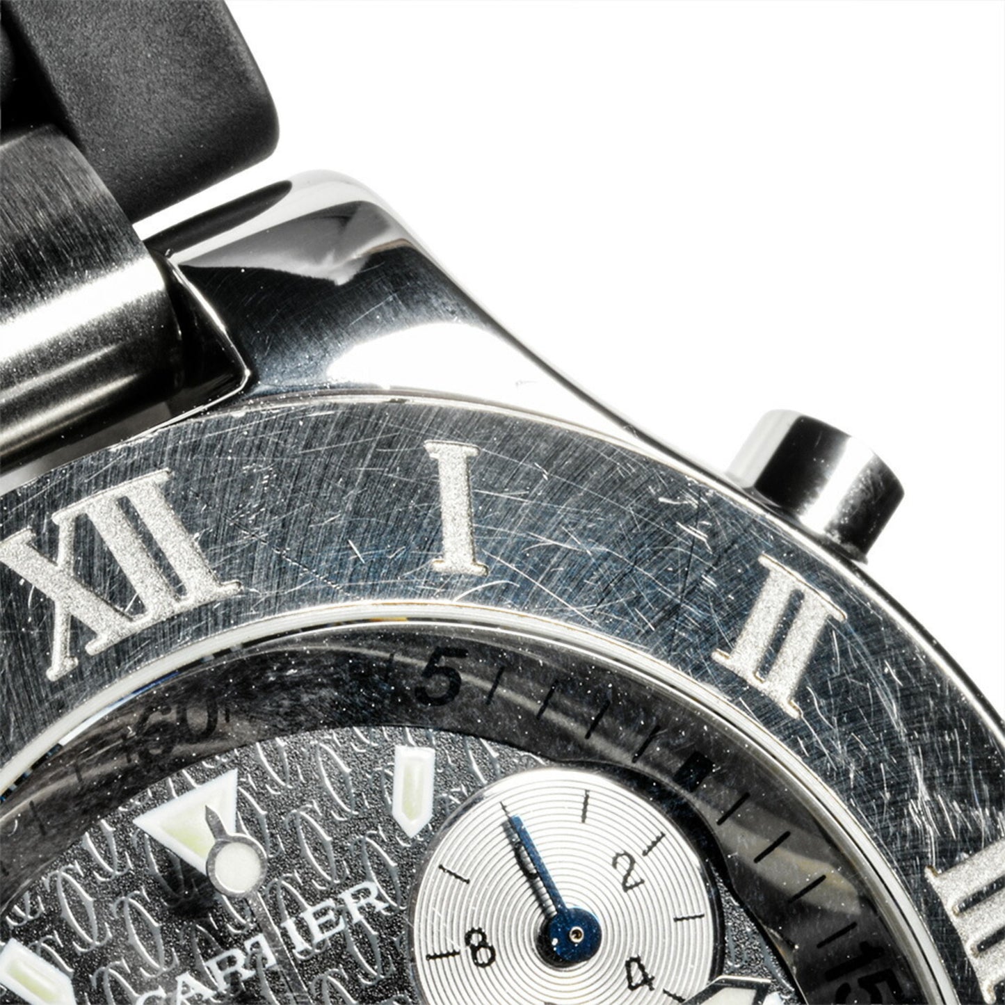 Cartier Must 21 Chronoscaph Vantianne 2424 W10125U2 Quartz Watch With Black Dial And Stainless Steel