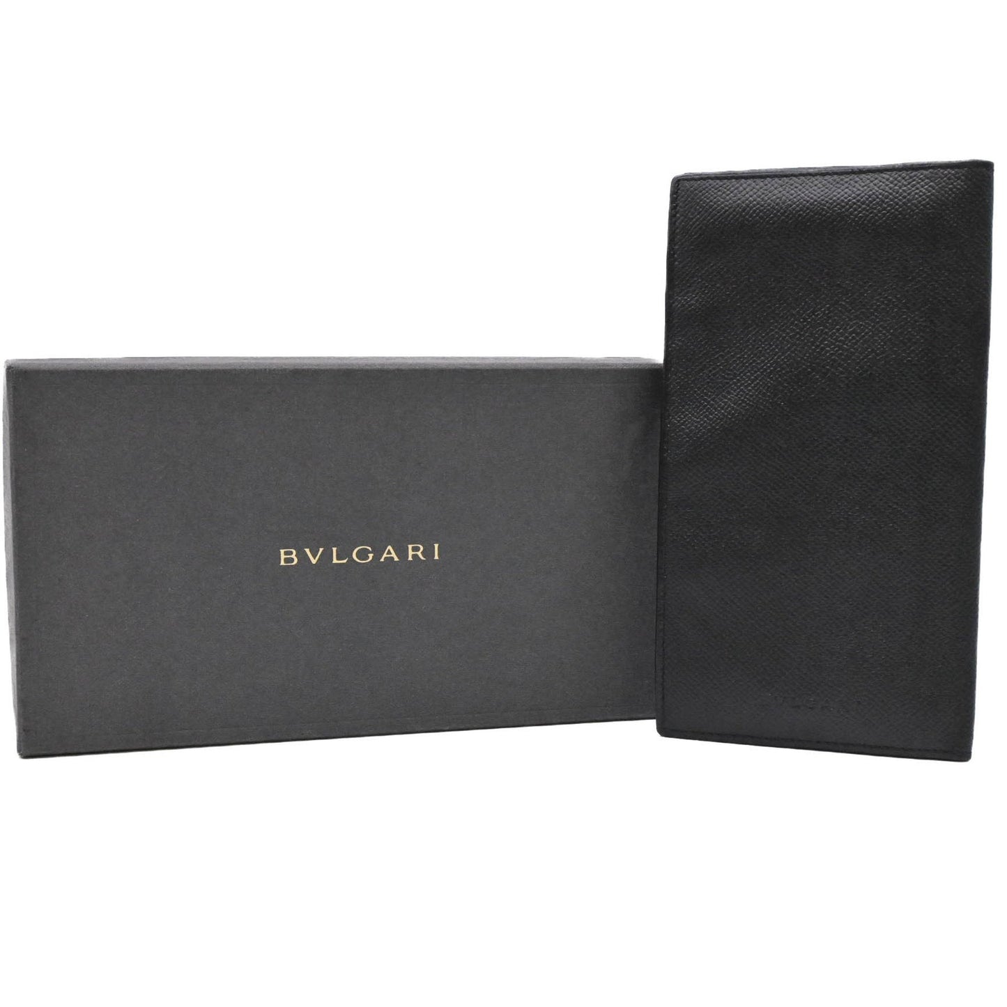 Bvlgari Classico Long Wallet Billfold Black Leather