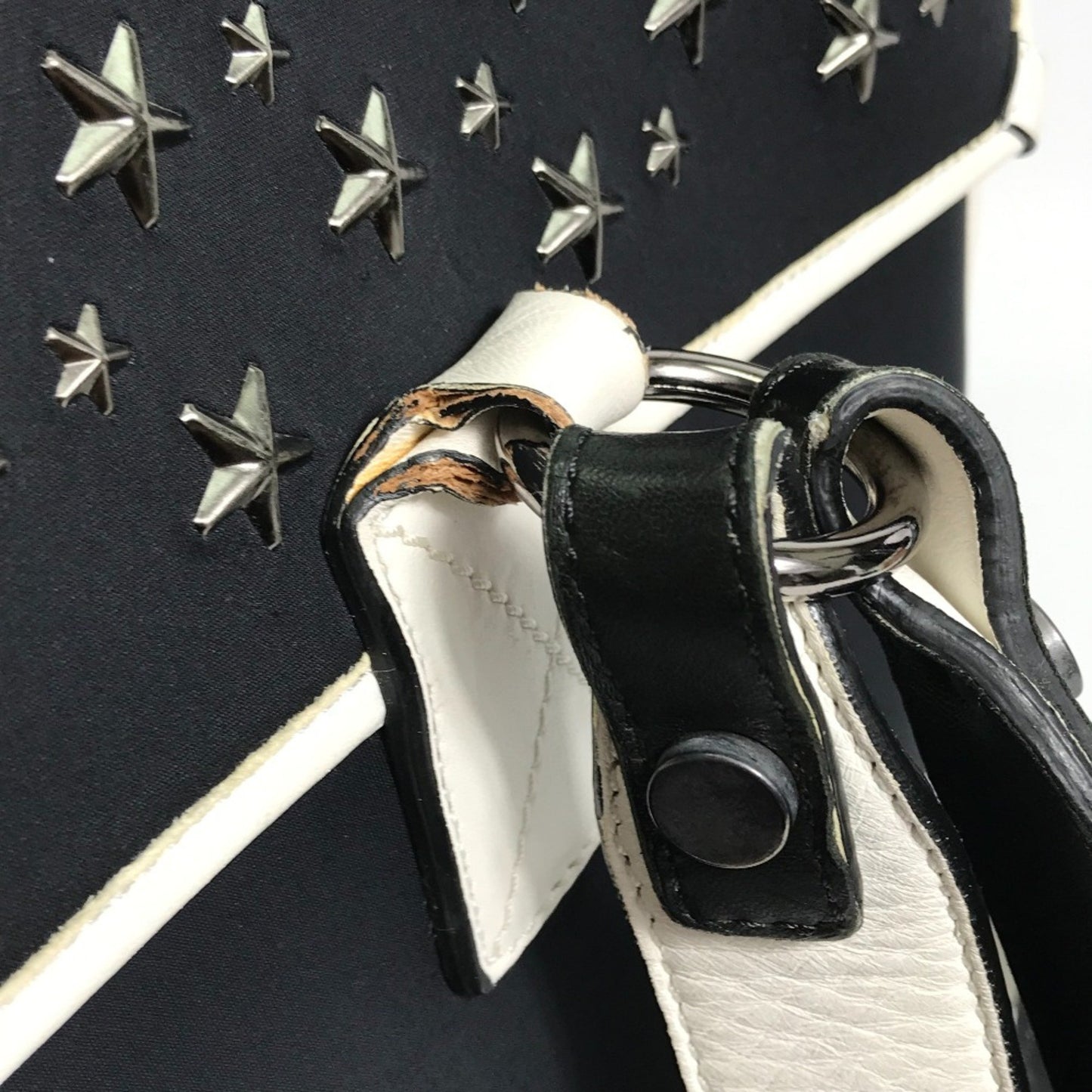Jimmy Choo Star Studs Backpack Black X White