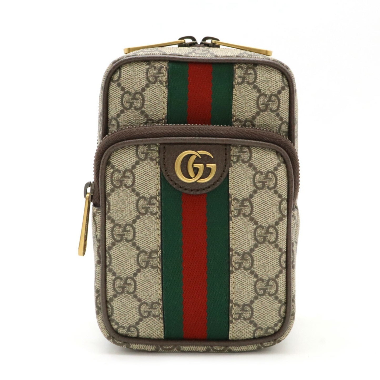 Gucci Ophidia Gg Supreme Body Bag Shoulder Sherry Line Pvc Beige Brown 752565
