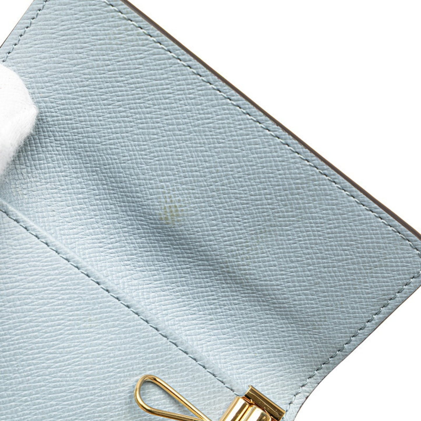 Louis Vuitton Monogram Multicle 4 Key Case Ring M82923 Brown Light Blue Pvc Leather