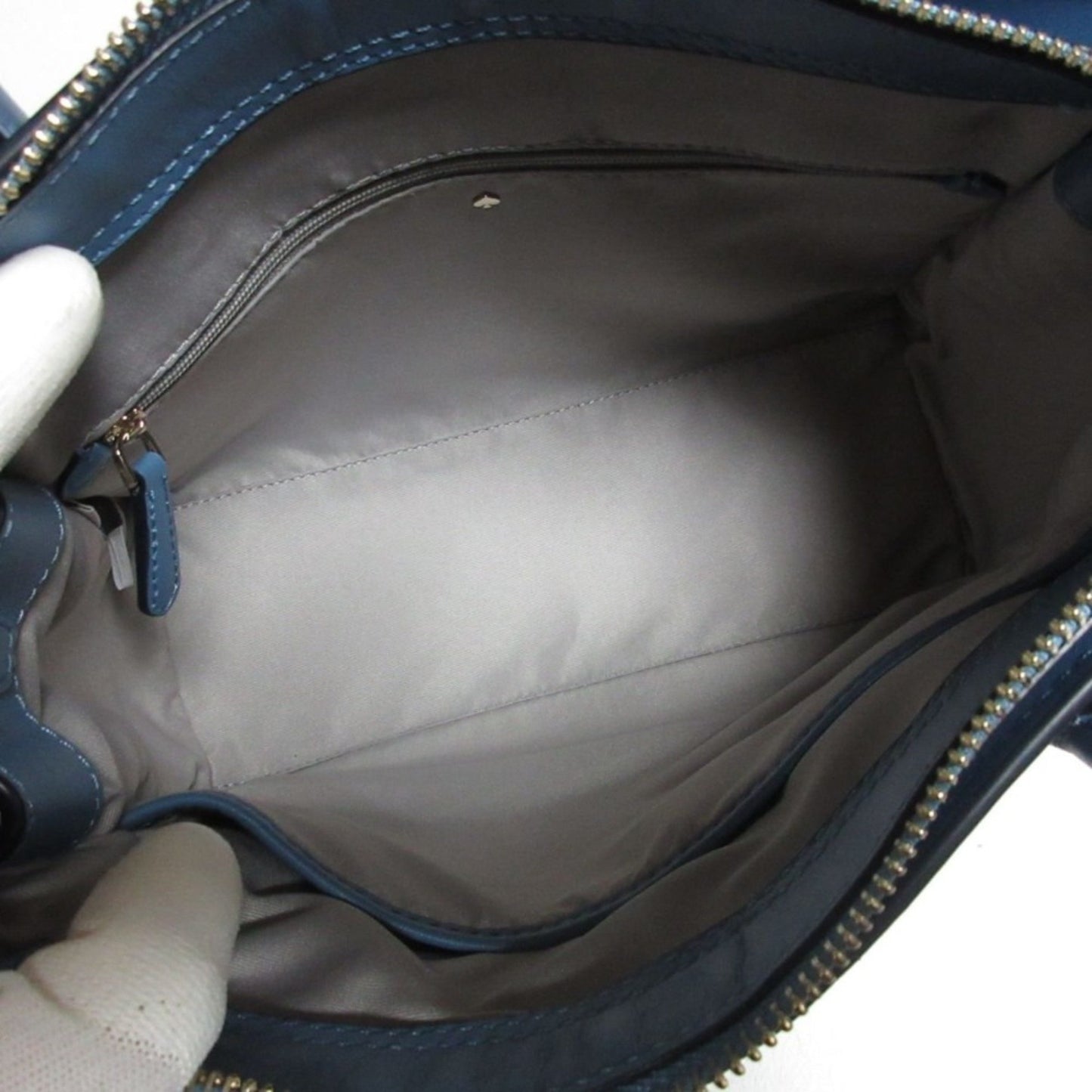 Kate Spade Classic Medium Satchel Leather 2Way Handbag Shoulder Bag Blue