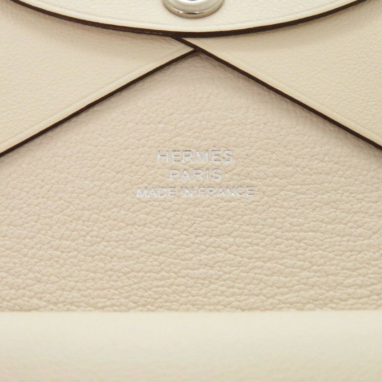 Unused Hermes Calviduo Veau Swift Nata Card Case 0931Hermes