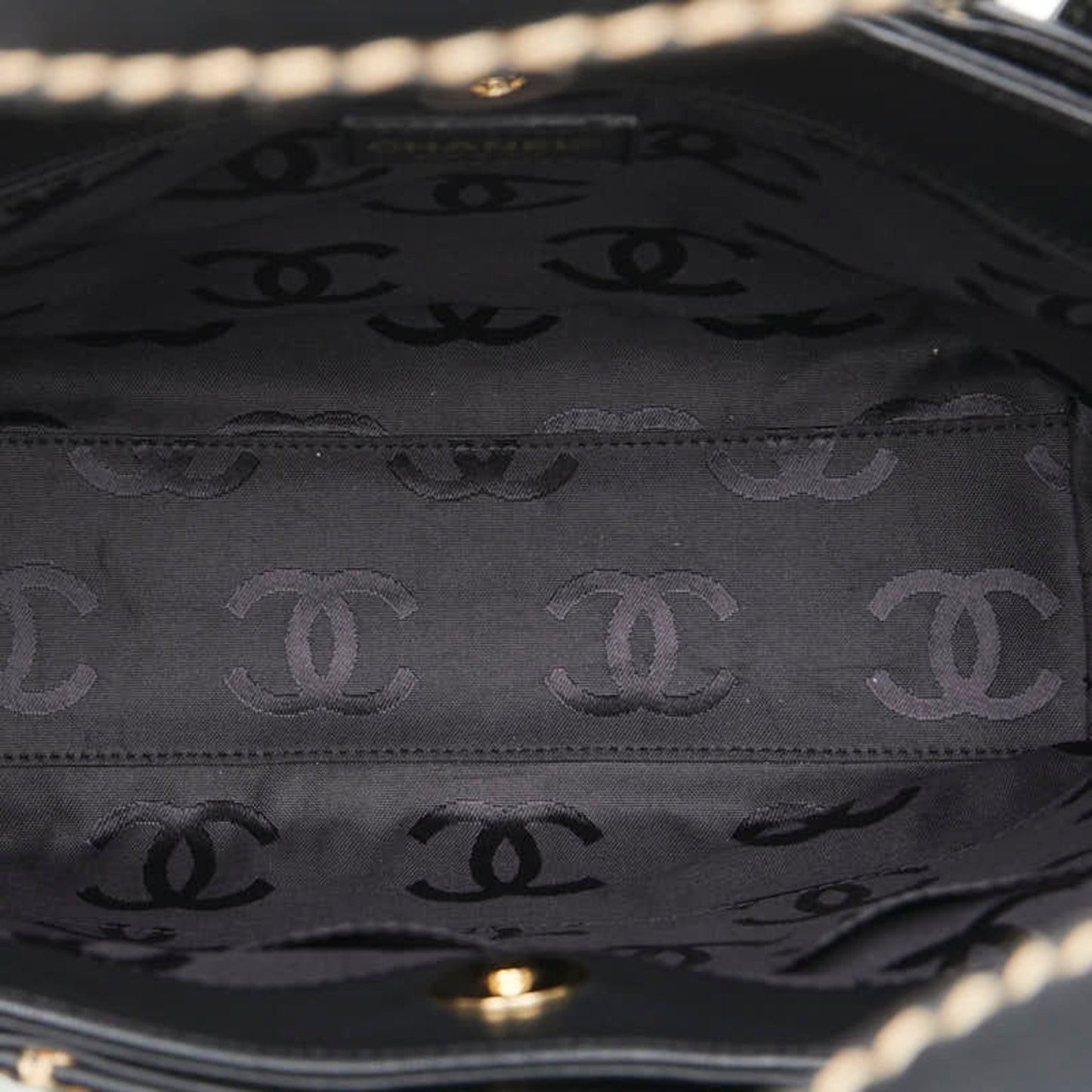 Chanel Wild Stitch Coco Mark Tote Bag In Black Lambskin
