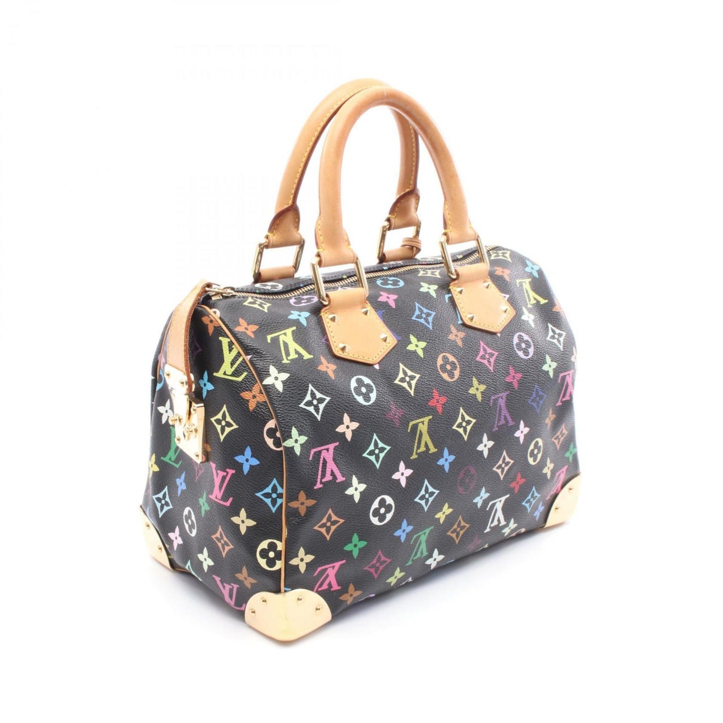 Louis Vuitton Speedy 30 Handbag Coated Canvas Leather Monogram Multicolor