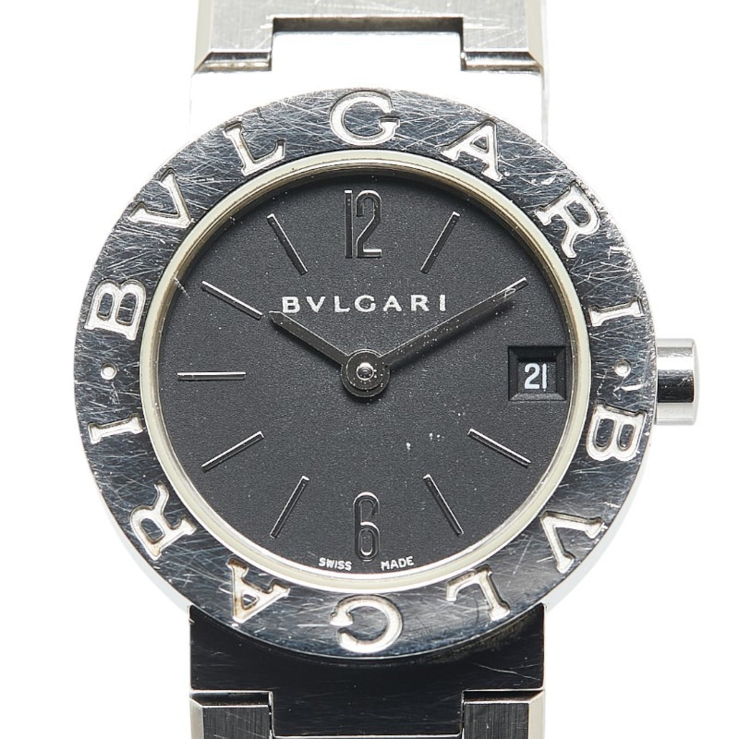 Bvlgari Watch Bb23Ss Quartz Black Dial Stainless Steel