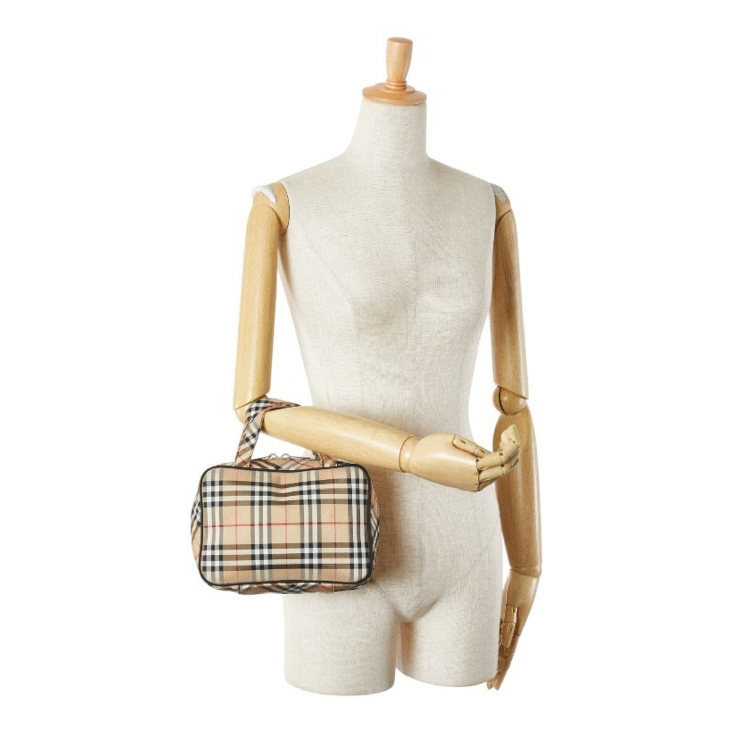 Burberry Nova Check Mini Handbag In Beige And Multicolor Canvas
