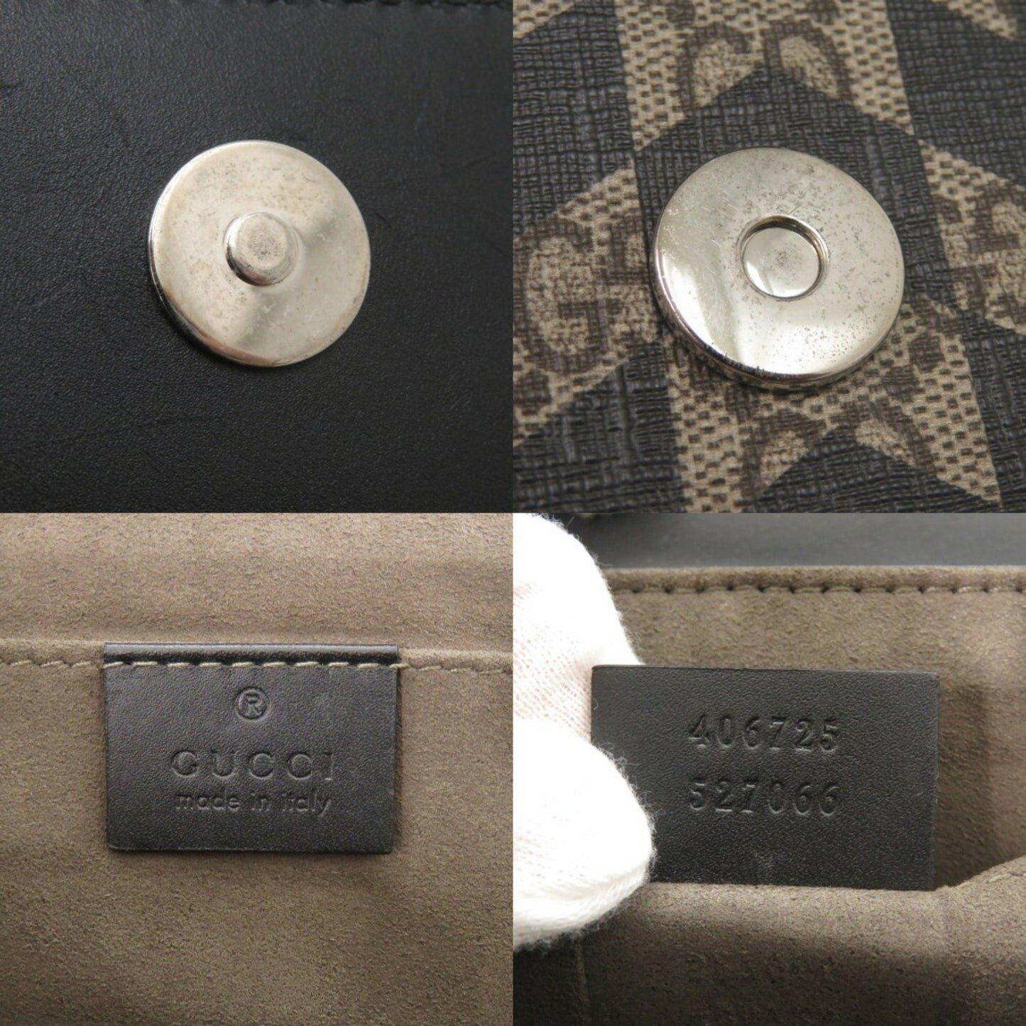 Gucci Kaleido Star 406725 Gg Pvc/Leather Beige Clutch Bag 0826Gucci