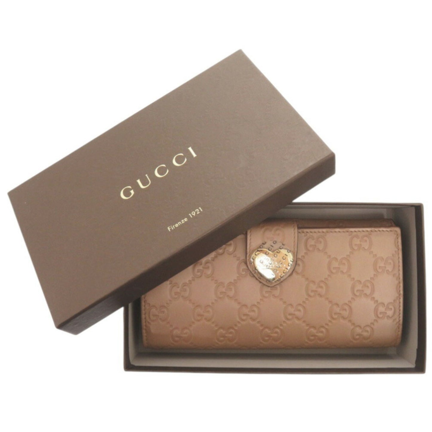 Unused Gucci Guccissima 203550 Leather Pink Beige Long Wallet 0848Gucci