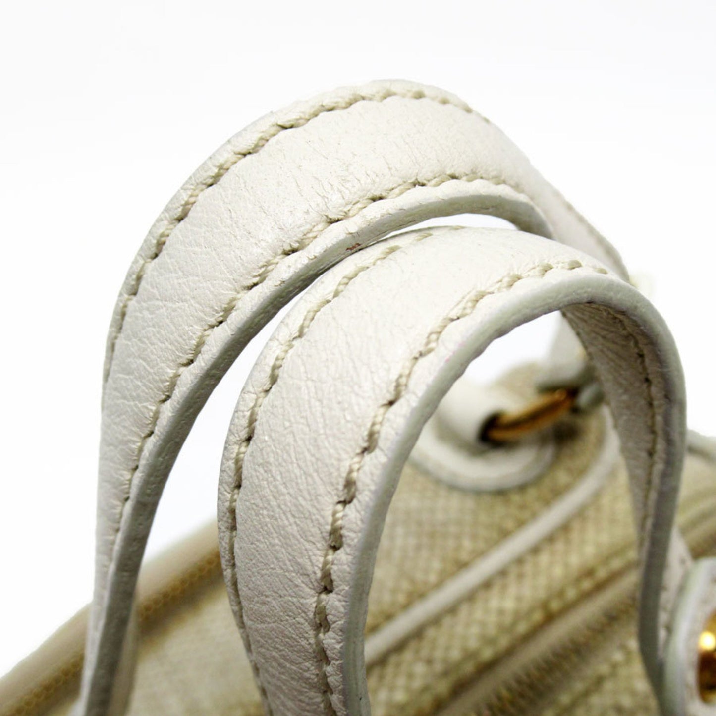 Tod'S Handbag Leather Canvas Beige