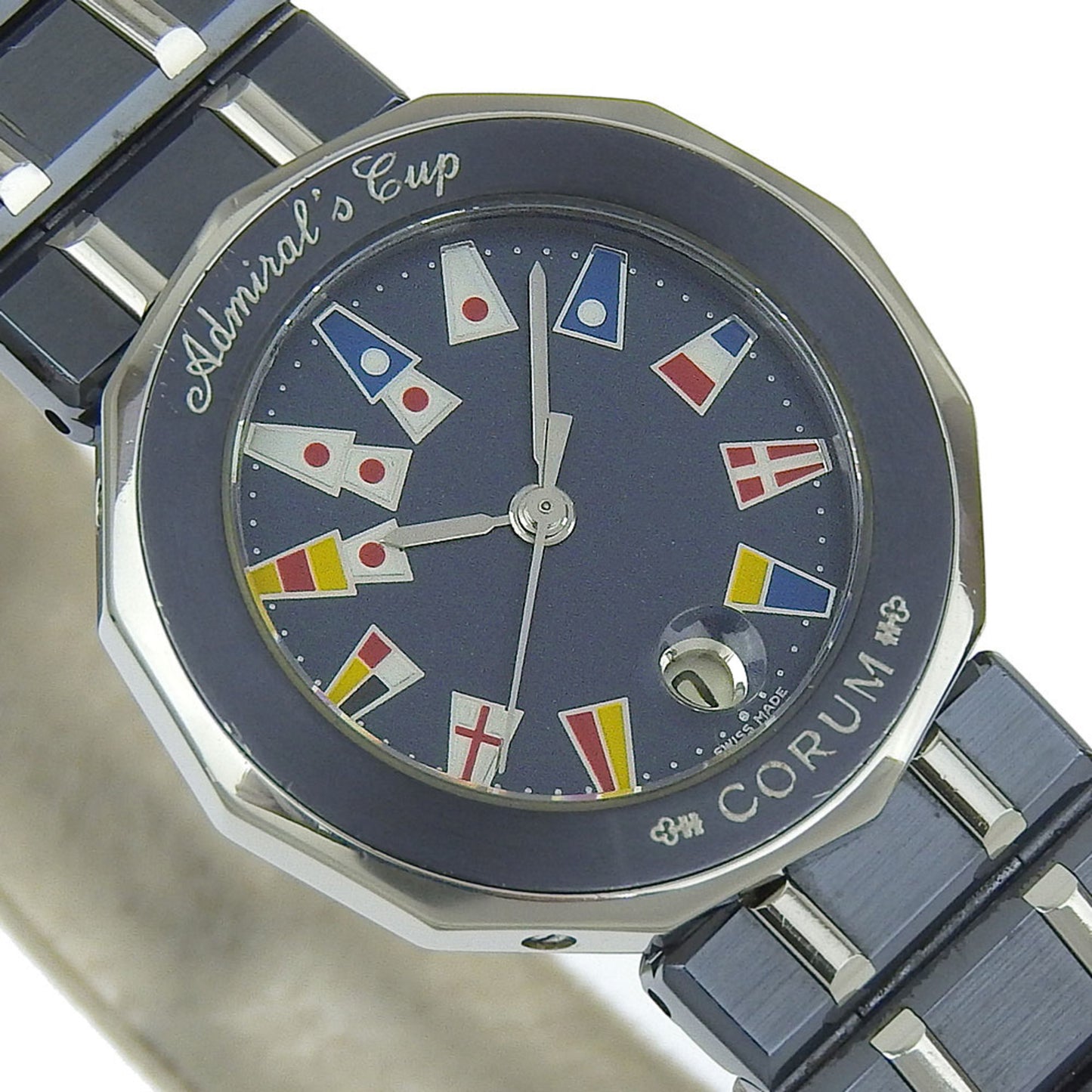 Corum Admiral'S Cup Watch 39.610.30.V50 Stainless Steel X Gun Blue Quartz Analog Display Navy Dial