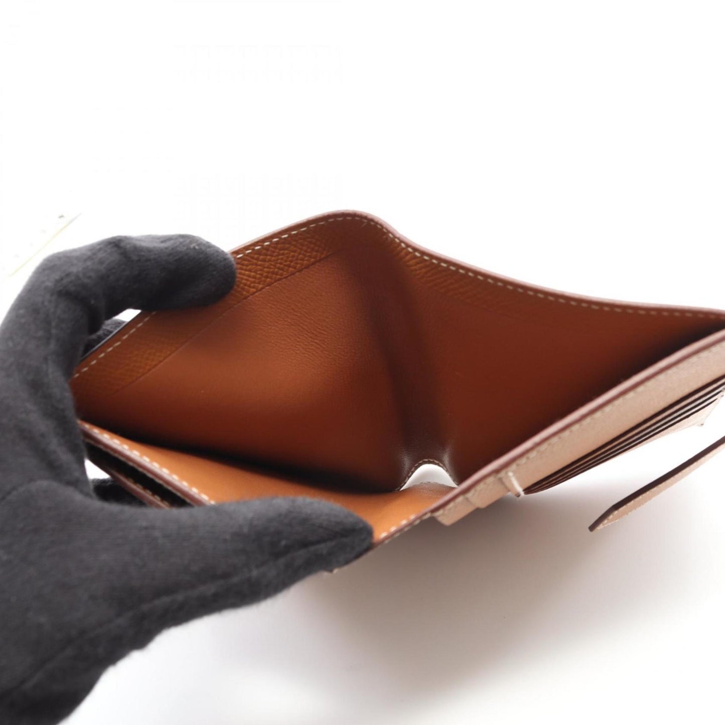 Hermes Herms Bearn Compact Gold Bifold Wallet
