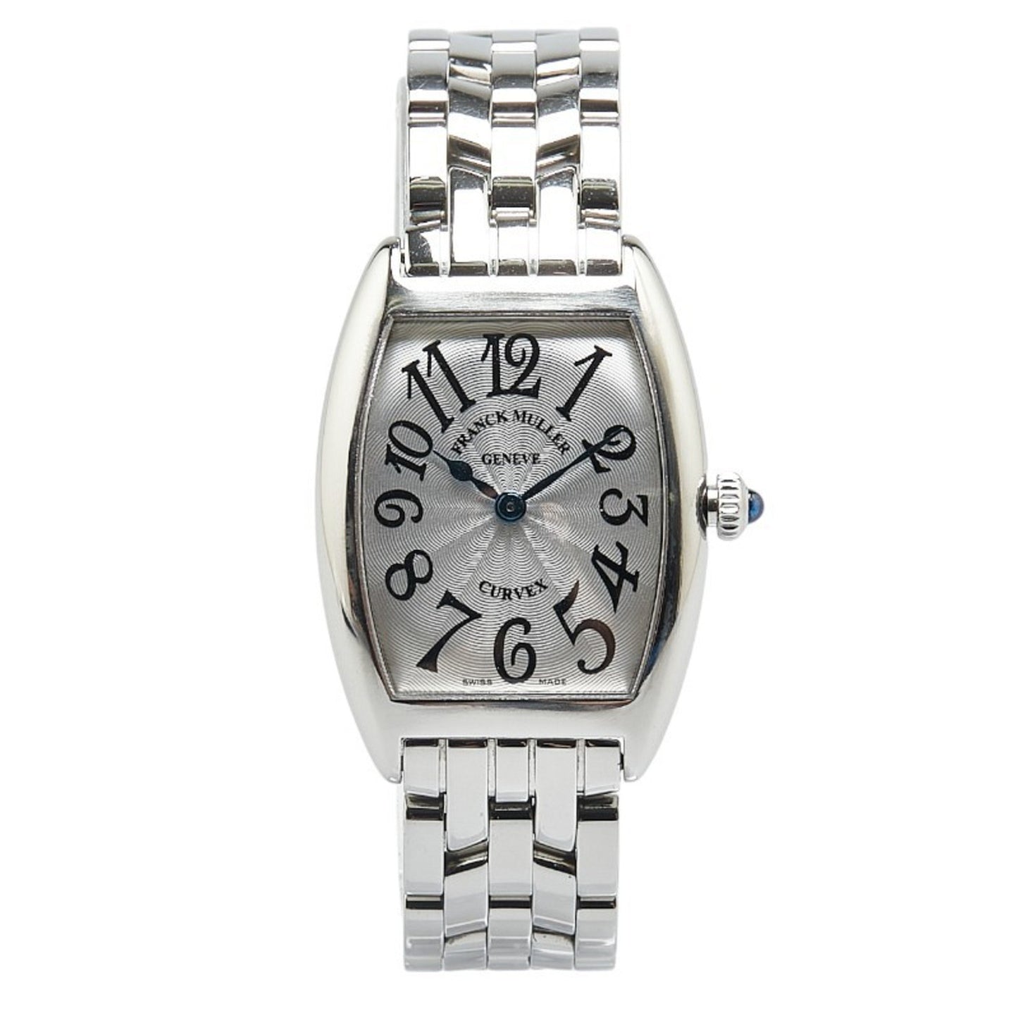 Franck Muller Tono Curvex Watch 1752 Quartz Silver Dial Stainless Steel