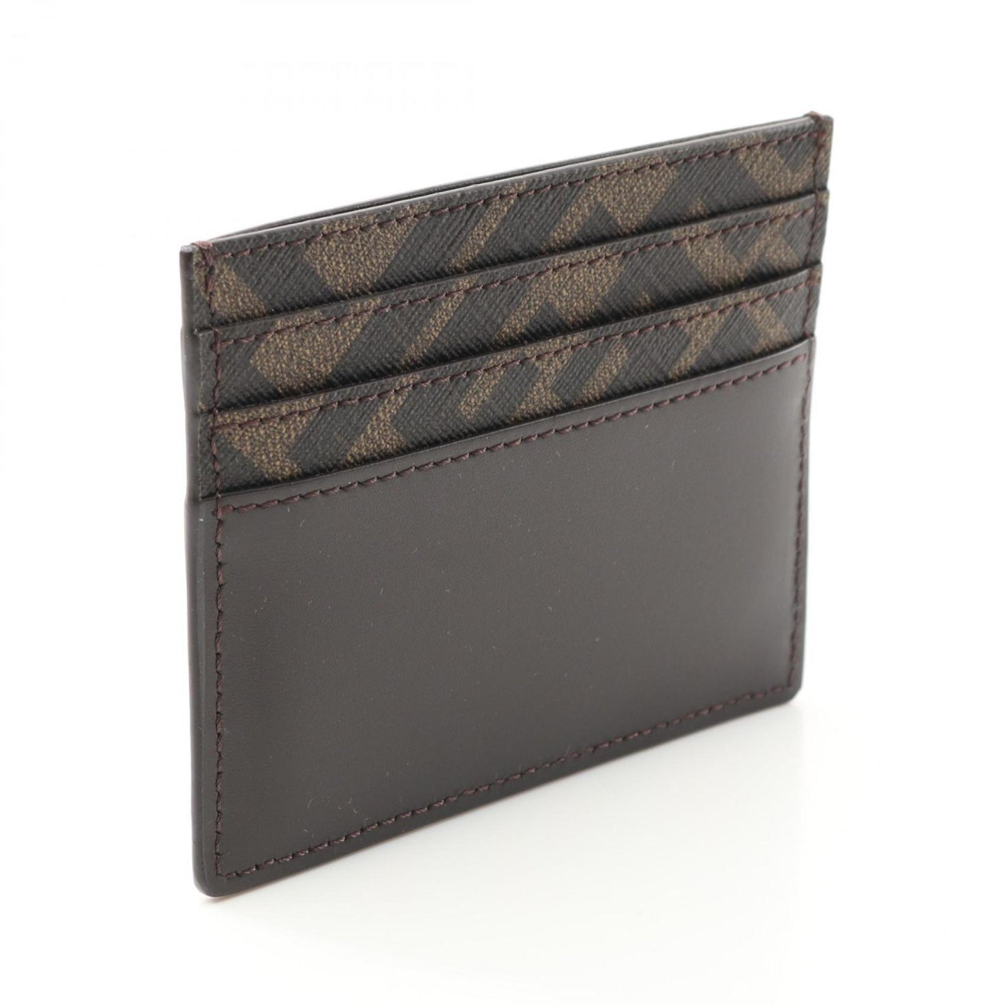 Fendi Ff Business Card Holder/Card Case Leather