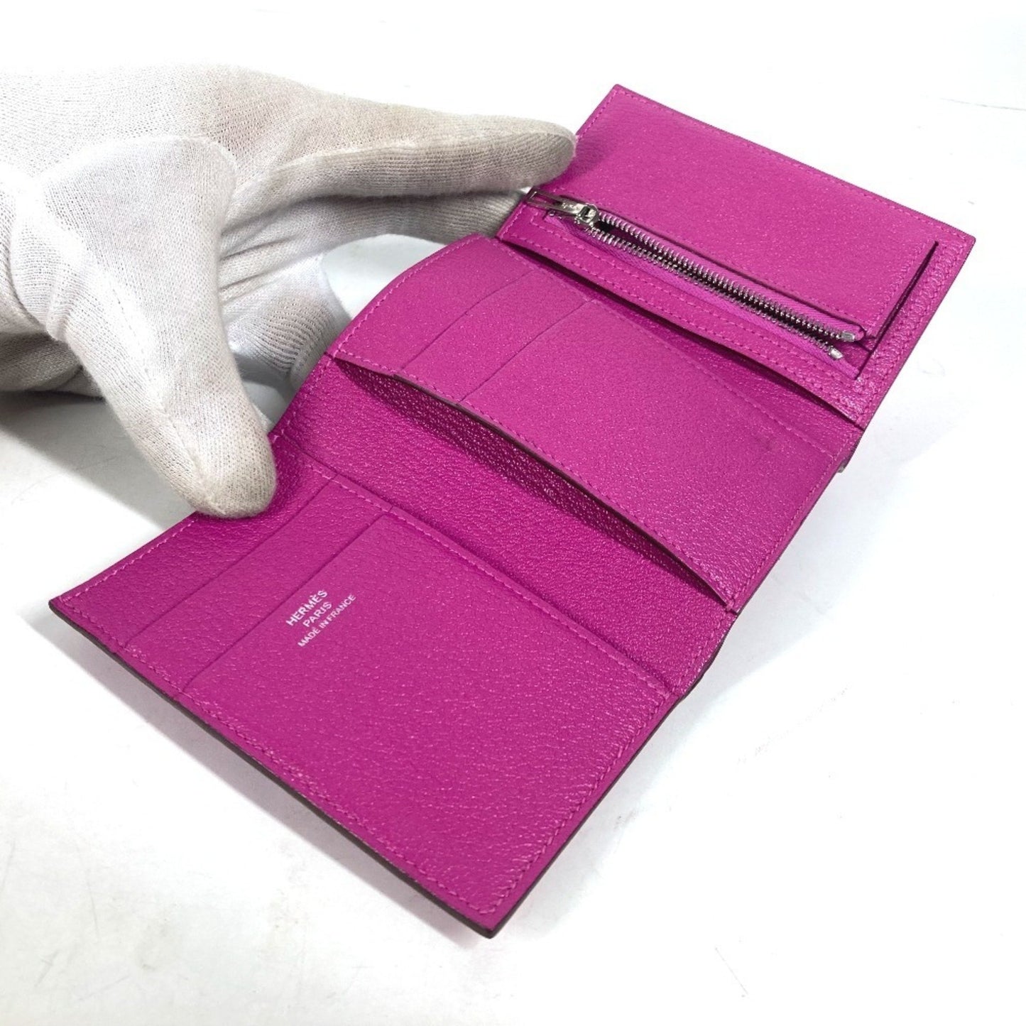 Hermes Bearn Compact Combination Wallet Tri-Fold Chevre