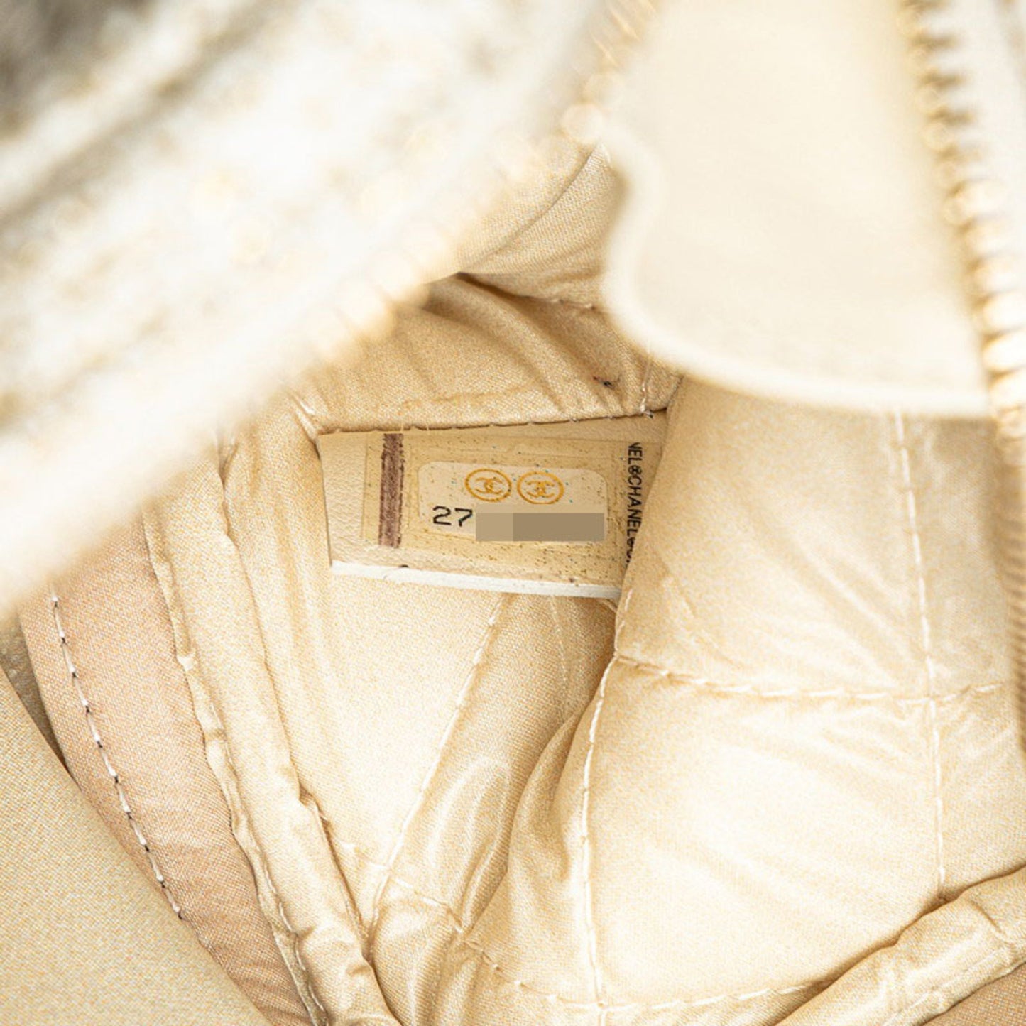 Chanel Deauville Pouch White Gold Tweed