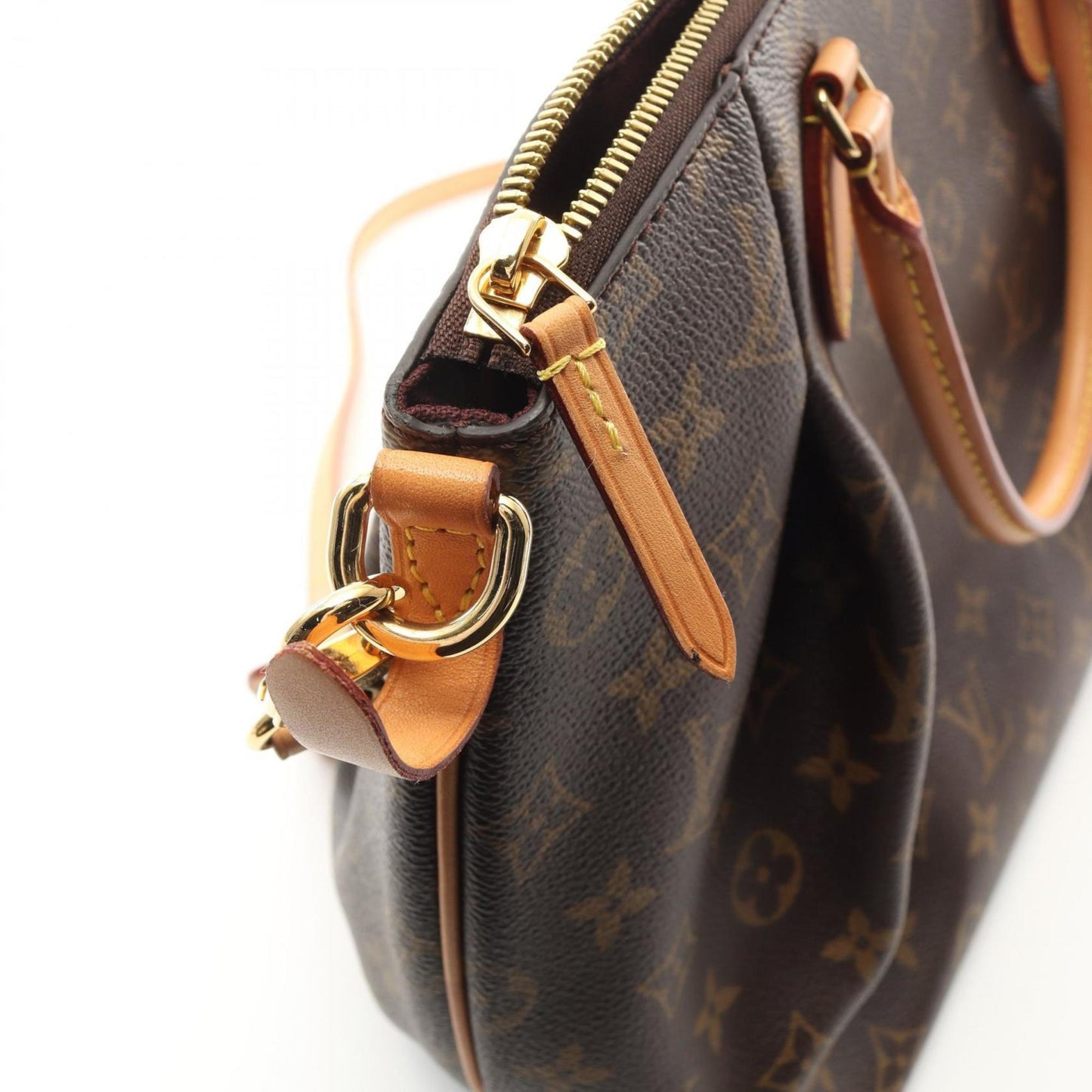 Louis Vuitton Turen Mm Monogram Handbag Coated Canvas Leather