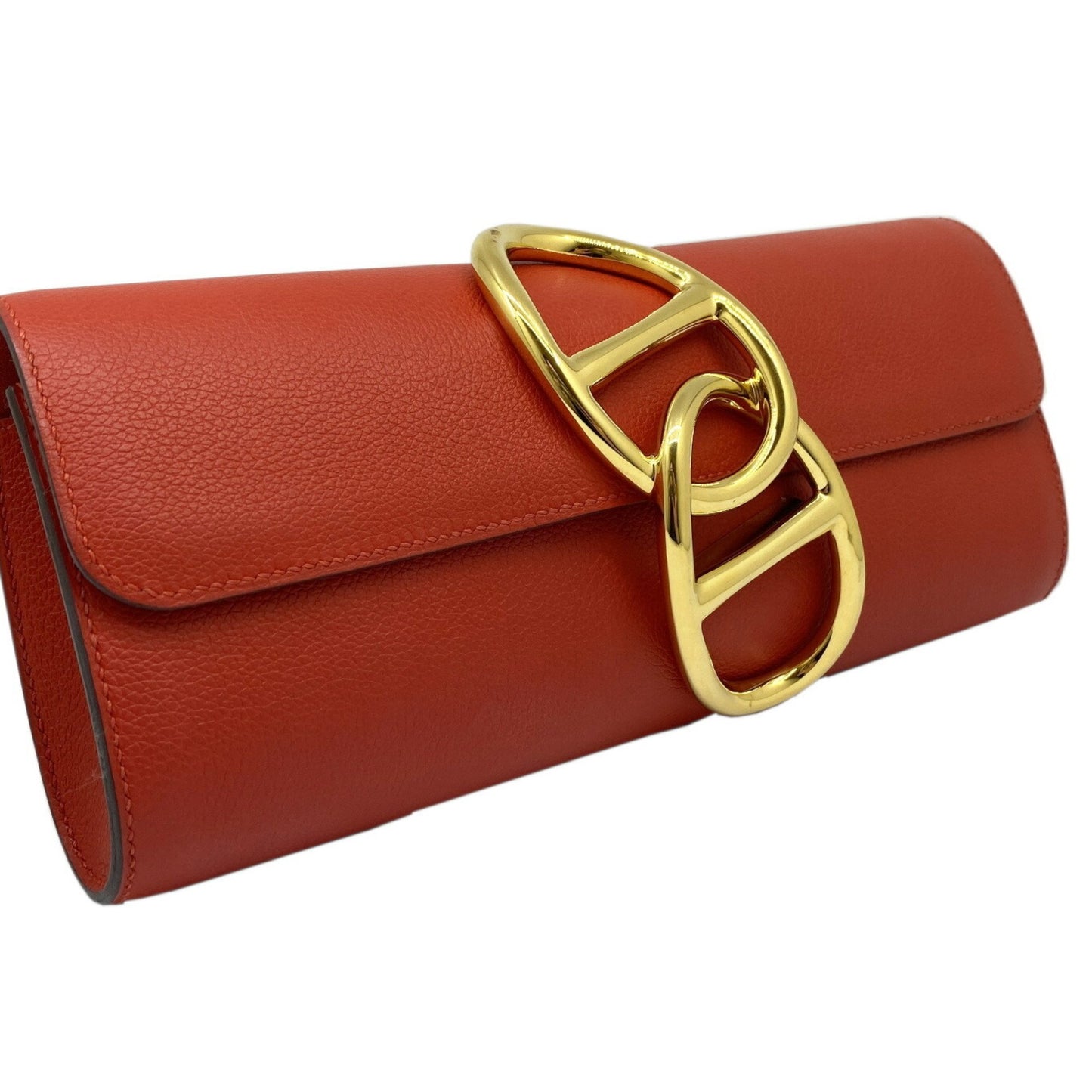 Hermes Hermes Ege Evercolor Red Rouge Tomato Clutch Bag X Stamp 2016 Chaine D'Ancre