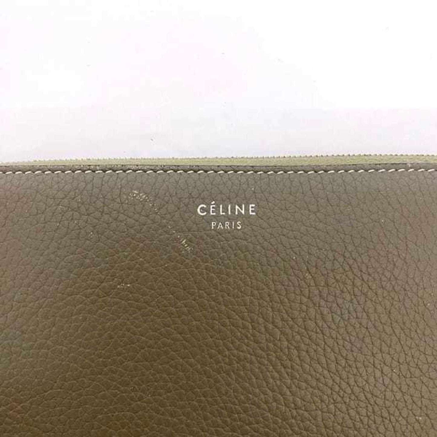 Celine Round Long Wallet Large Zipped Ec-22339 Greige 105003Afe.09So Leather W-Lm-3158 Celine