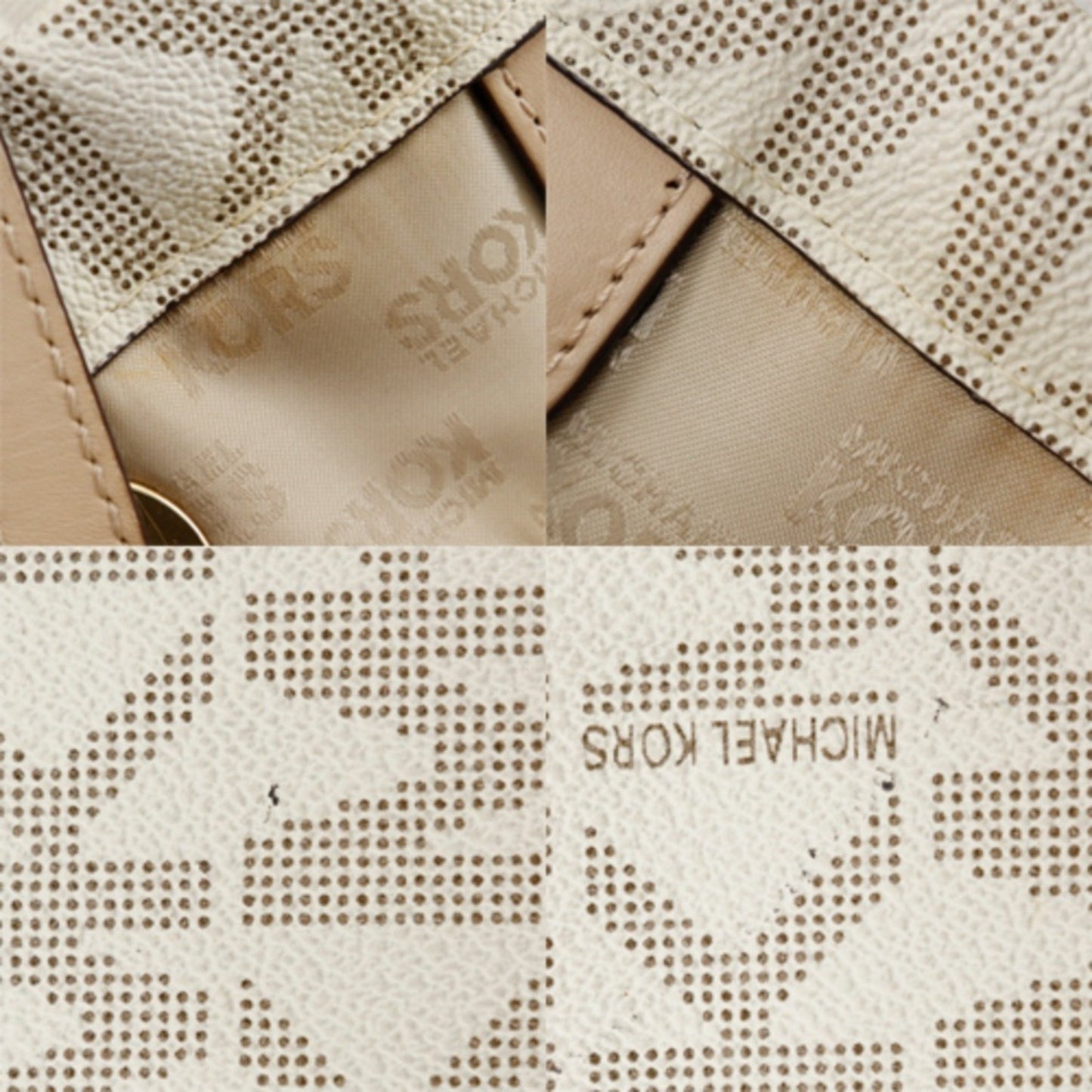 Michael Kors Mk Signature Tote Bag Pvc Off-White Type