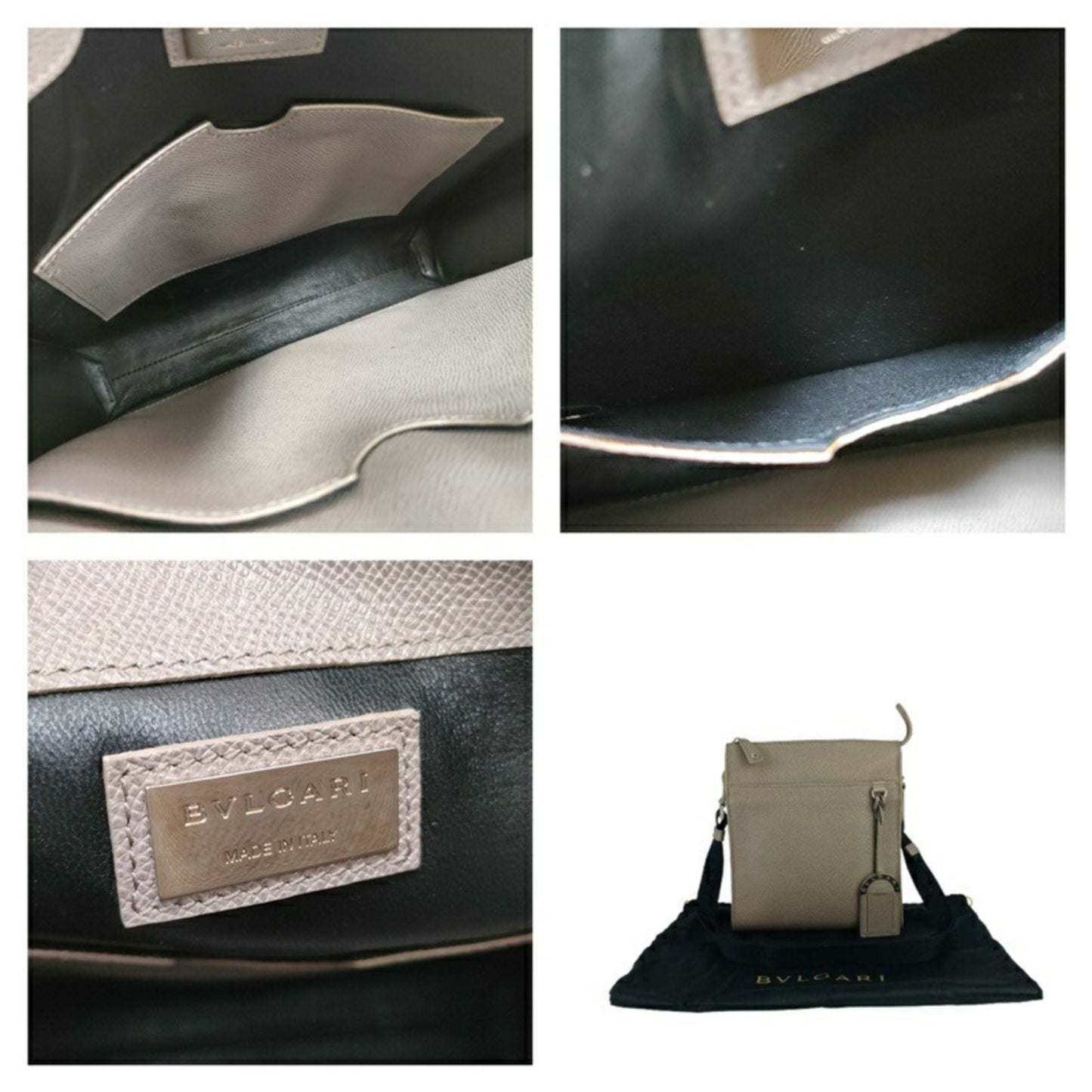 Bvlgari Bulgari Shoulder Bag Man 37629 Greige Leather