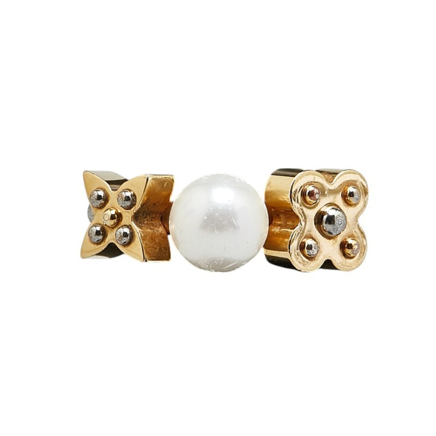 Louis Vuitton Charmy Pearl Ring #S M75481 Gold Plated