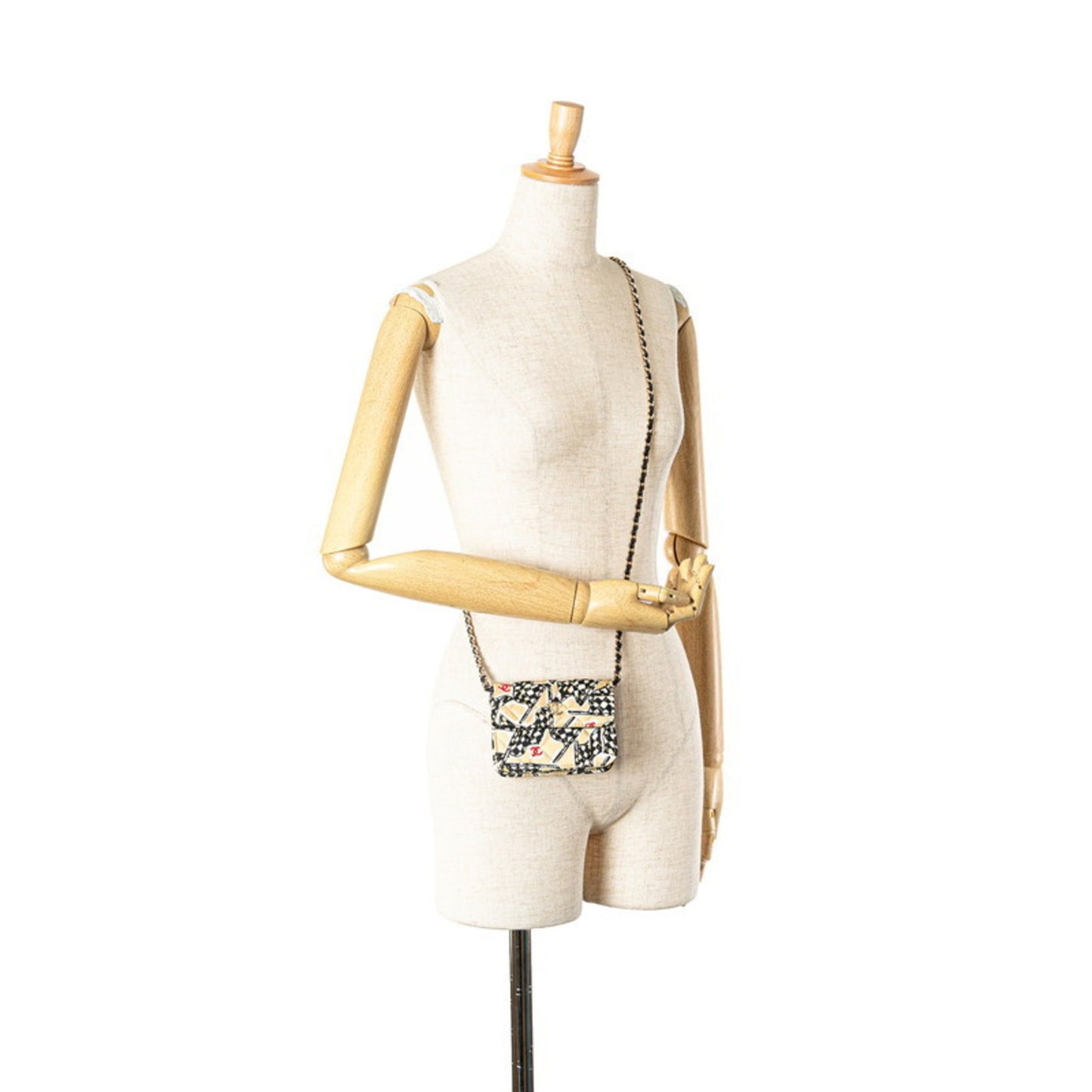 Chanel Matelasse Checkered Flag Coco Mark Mini Crossbody Chain Shoulder Bag In Beige