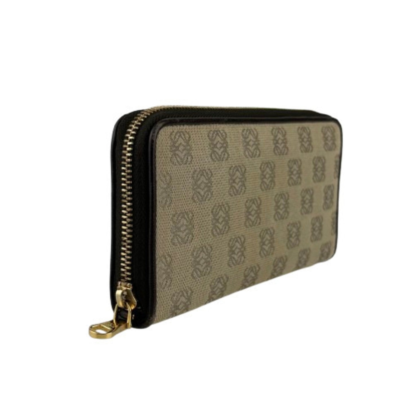 Loewe Anagram Zip-Around Wallet - Beige And Brown Canvas Leather