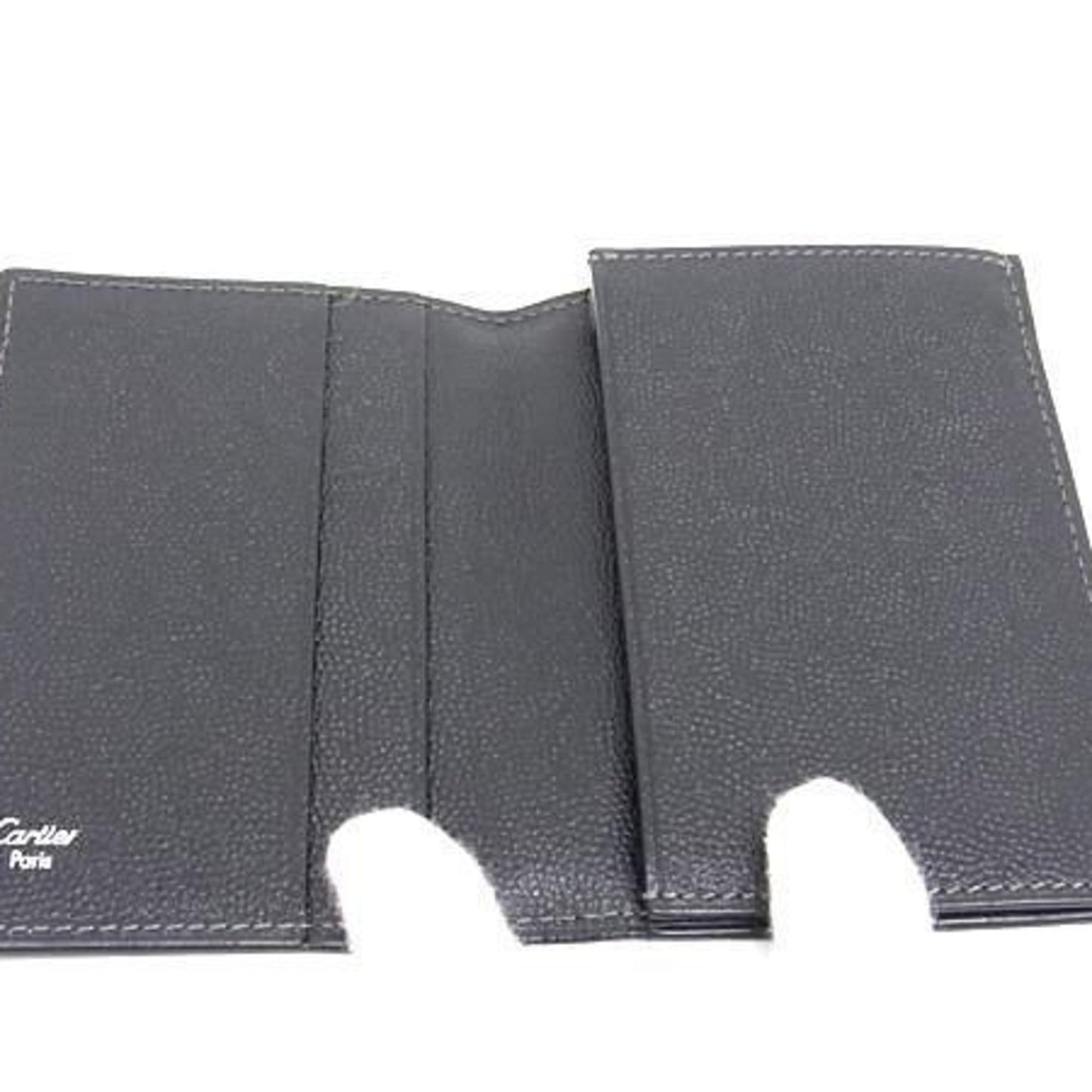 Cartier Santos Card Case - Black Leather